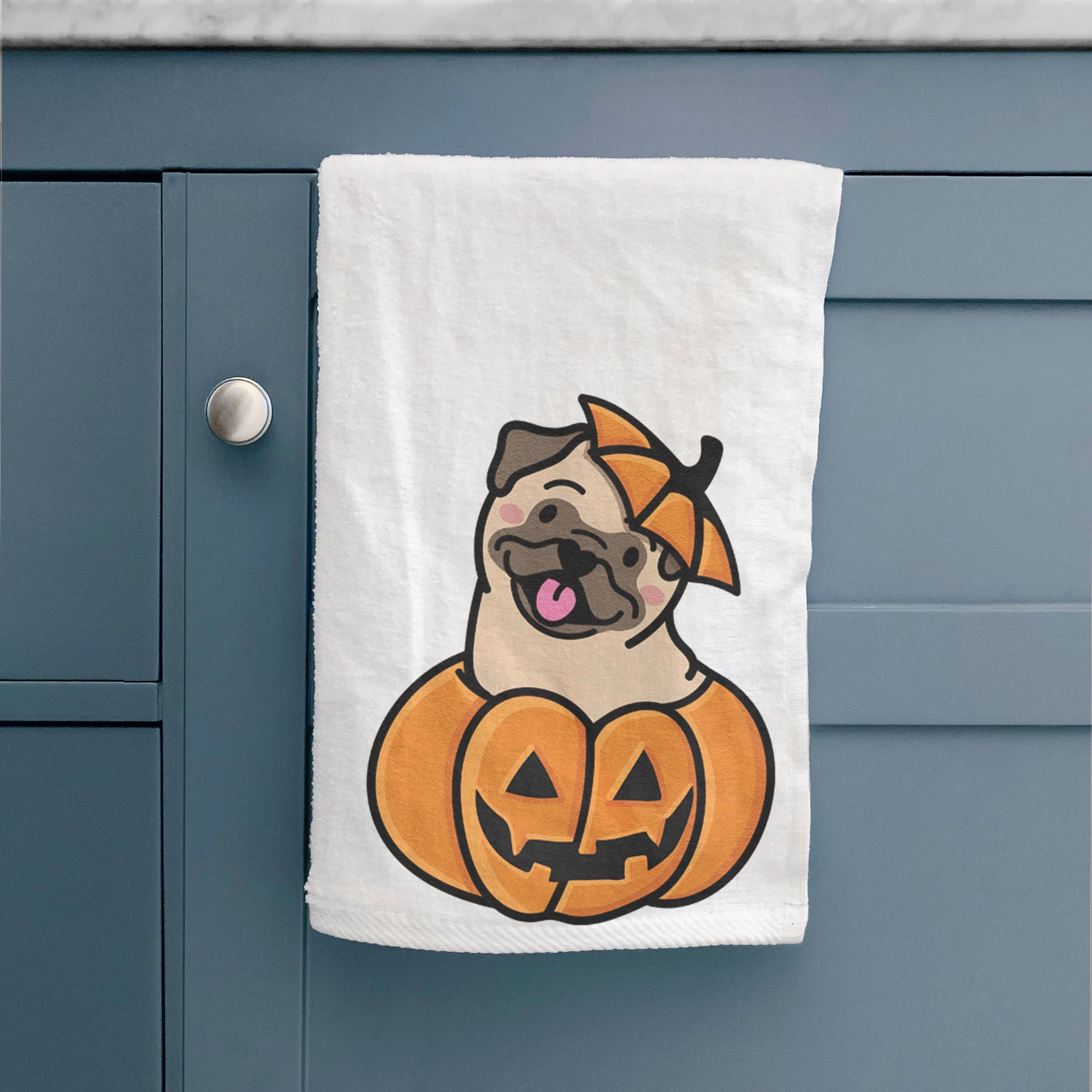 Pumpkin Pup - Pug Hand Towel
