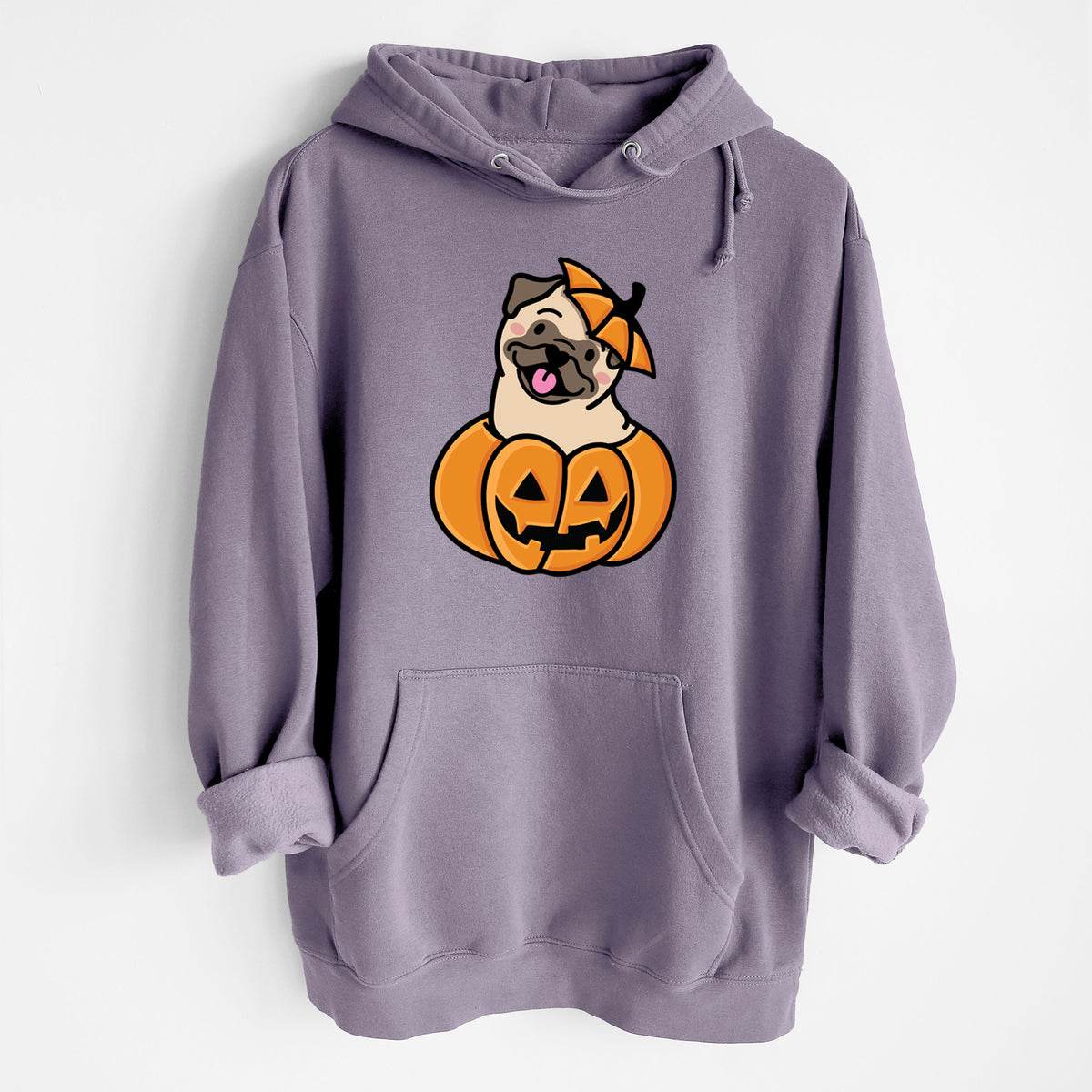 Pumpkin Pup - Pug - Heavyweight Fleece Hoodie