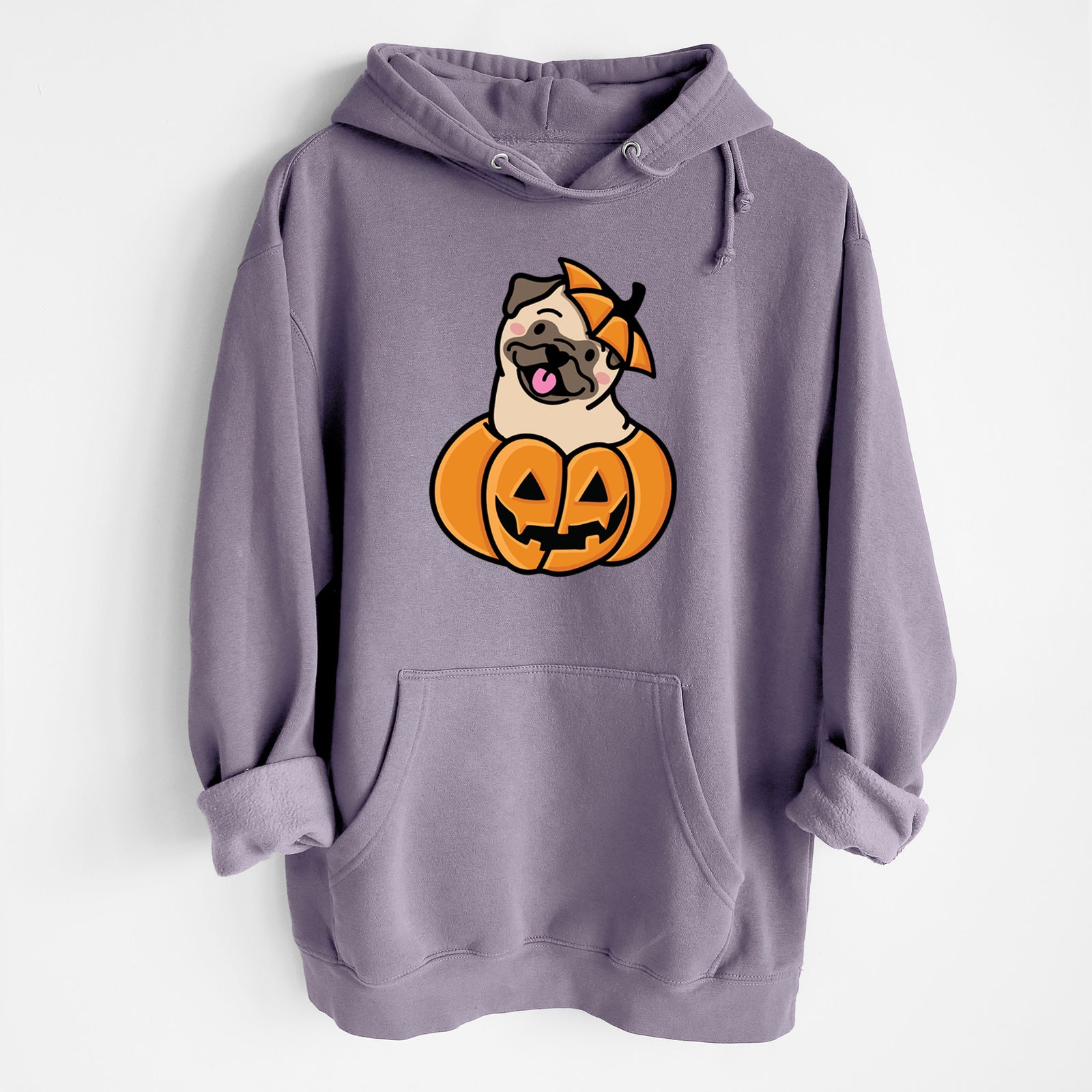 Pumpkin Pup - Pug - Heavyweight Fleece Hoodie