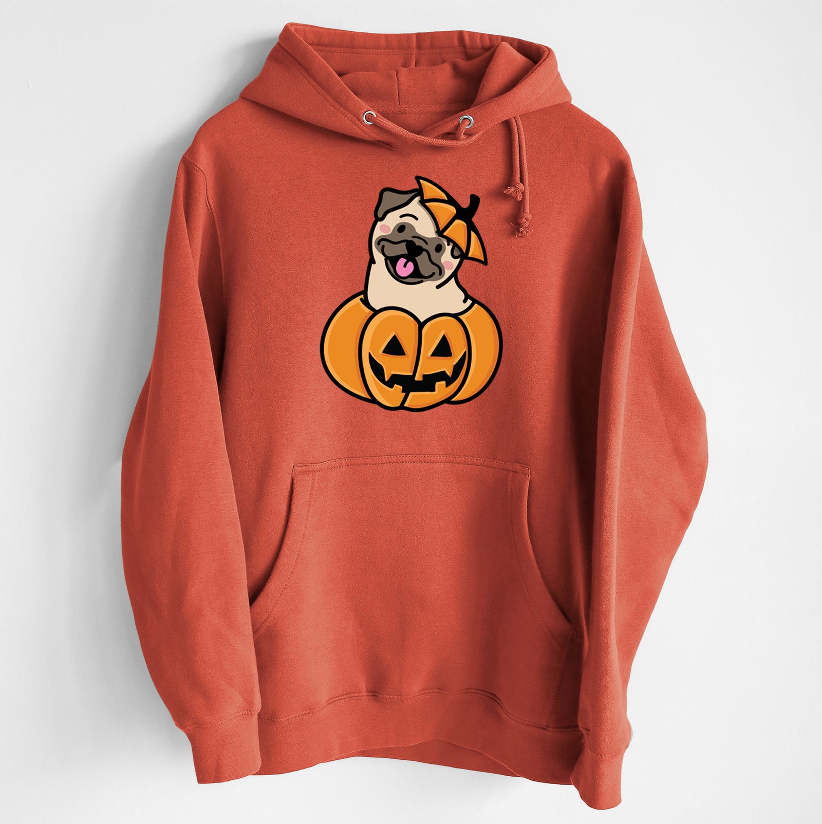 Pumpkin Pup - Pug - Heavyweight Fleece Hoodie