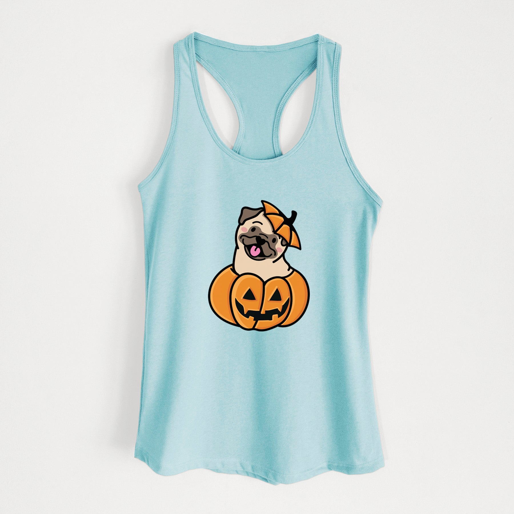 Pumpkin Pup - Pug - Women's Racerback Tanktop