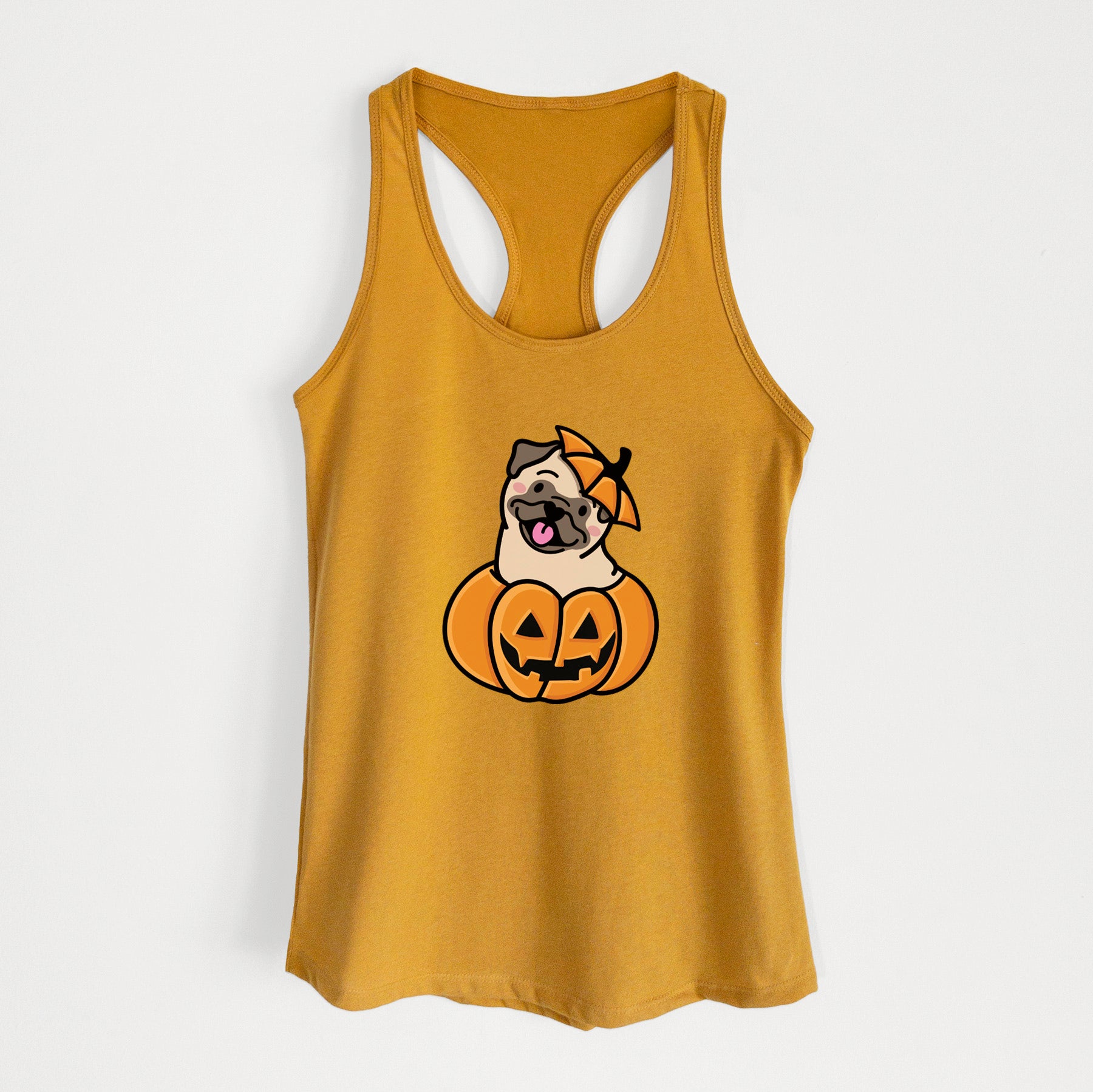 Pumpkin Pup - Pug - Women's Racerback Tanktop