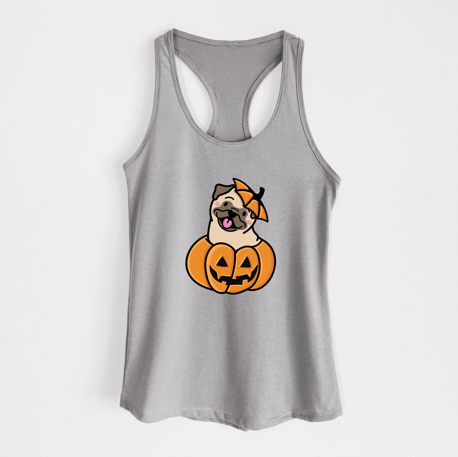 Pumpkin Pup - Pug - Women's Racerback Tanktop