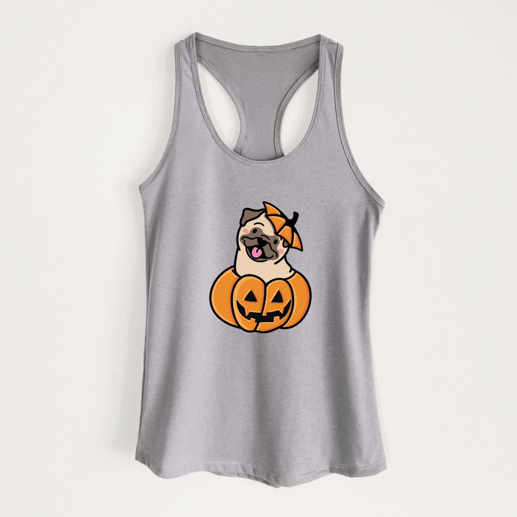 Pumpkin Pup - Pug - Women's Racerback Tanktop