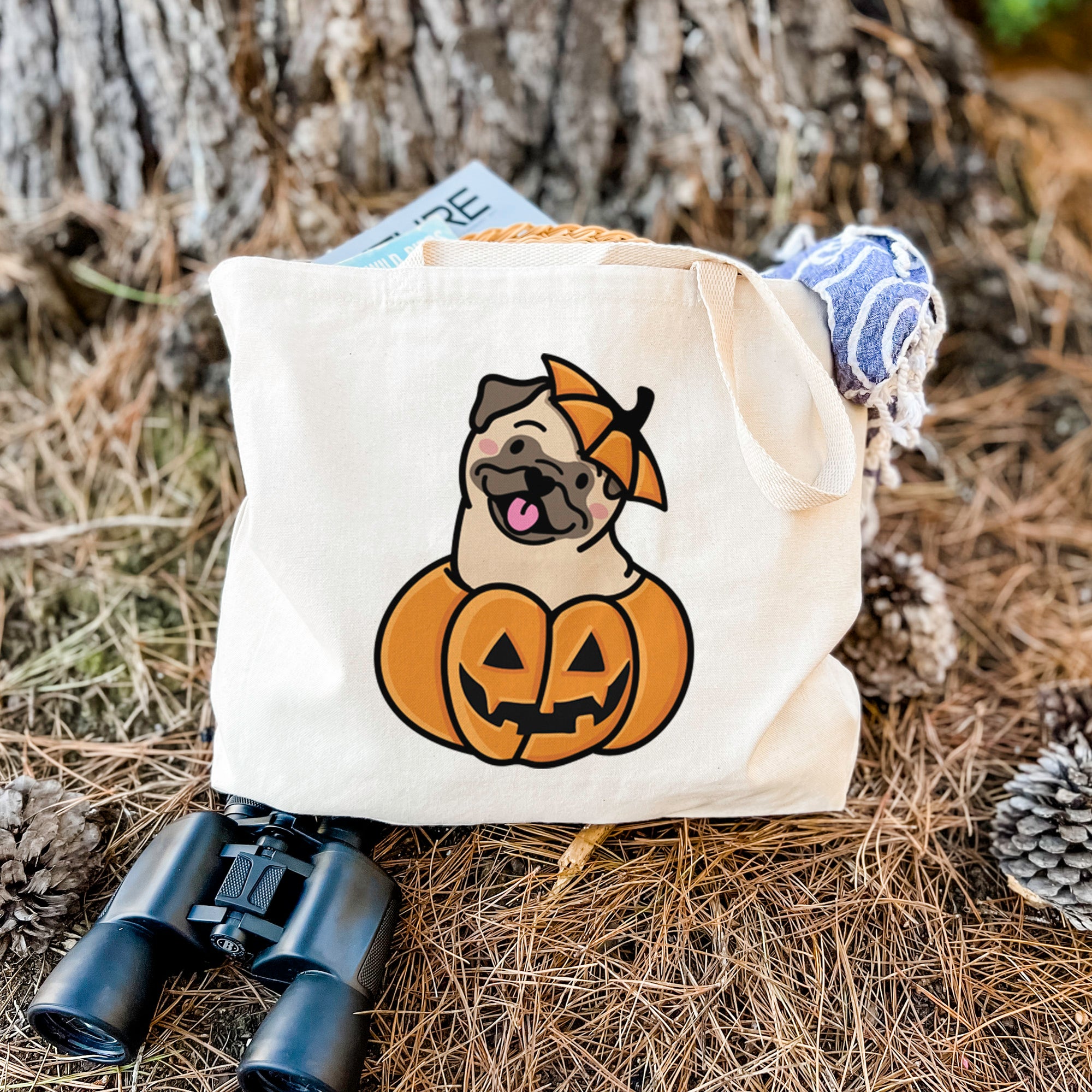 Pumpkin Pup - Pug - Tote Bag