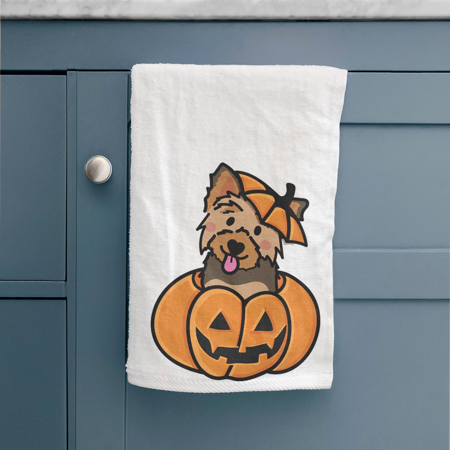 Pumpkin Pup - Yorkie Hand Towel