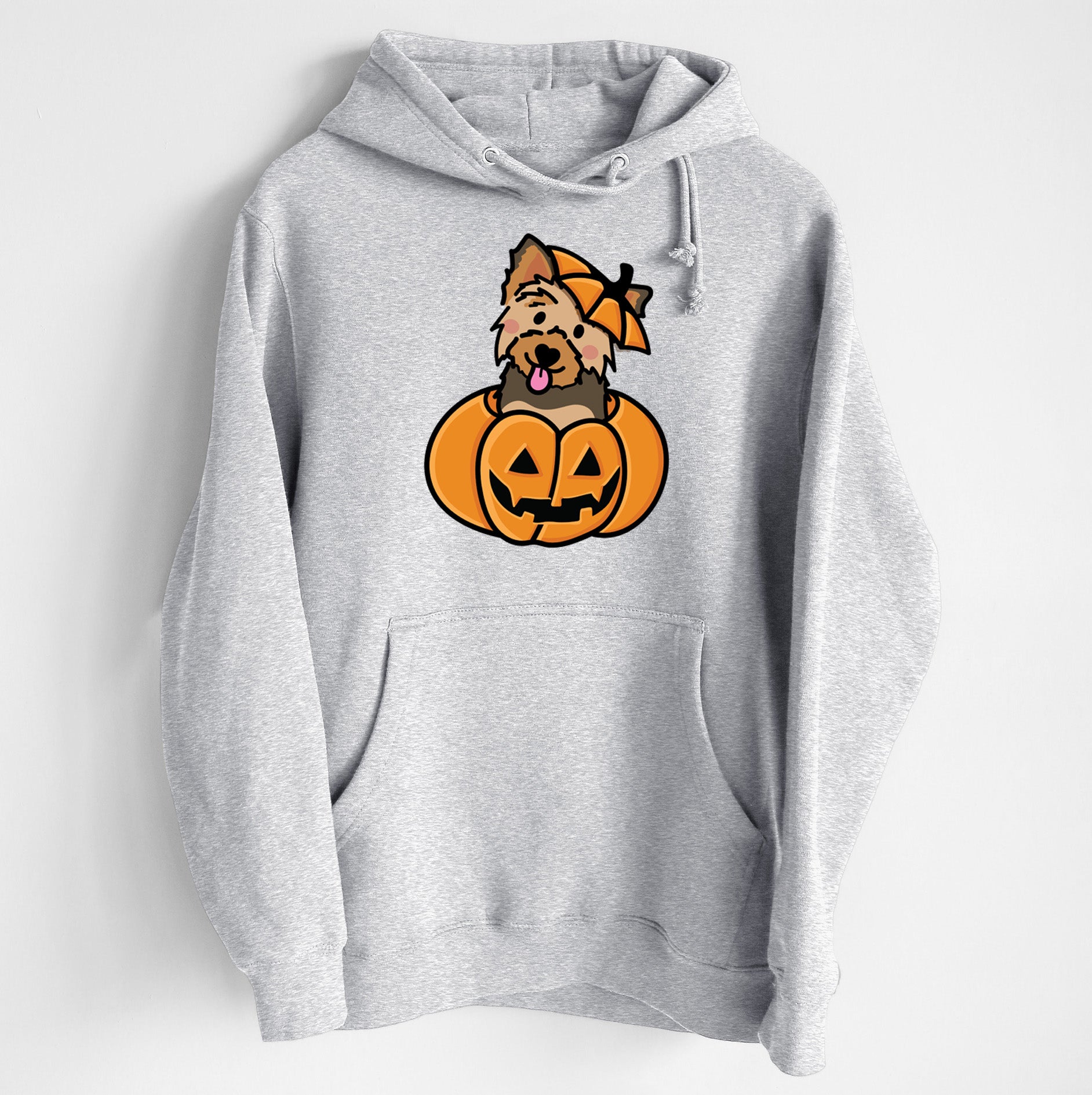 Pumpkin Pup - Yorkie - Heavyweight Fleece Hoodie