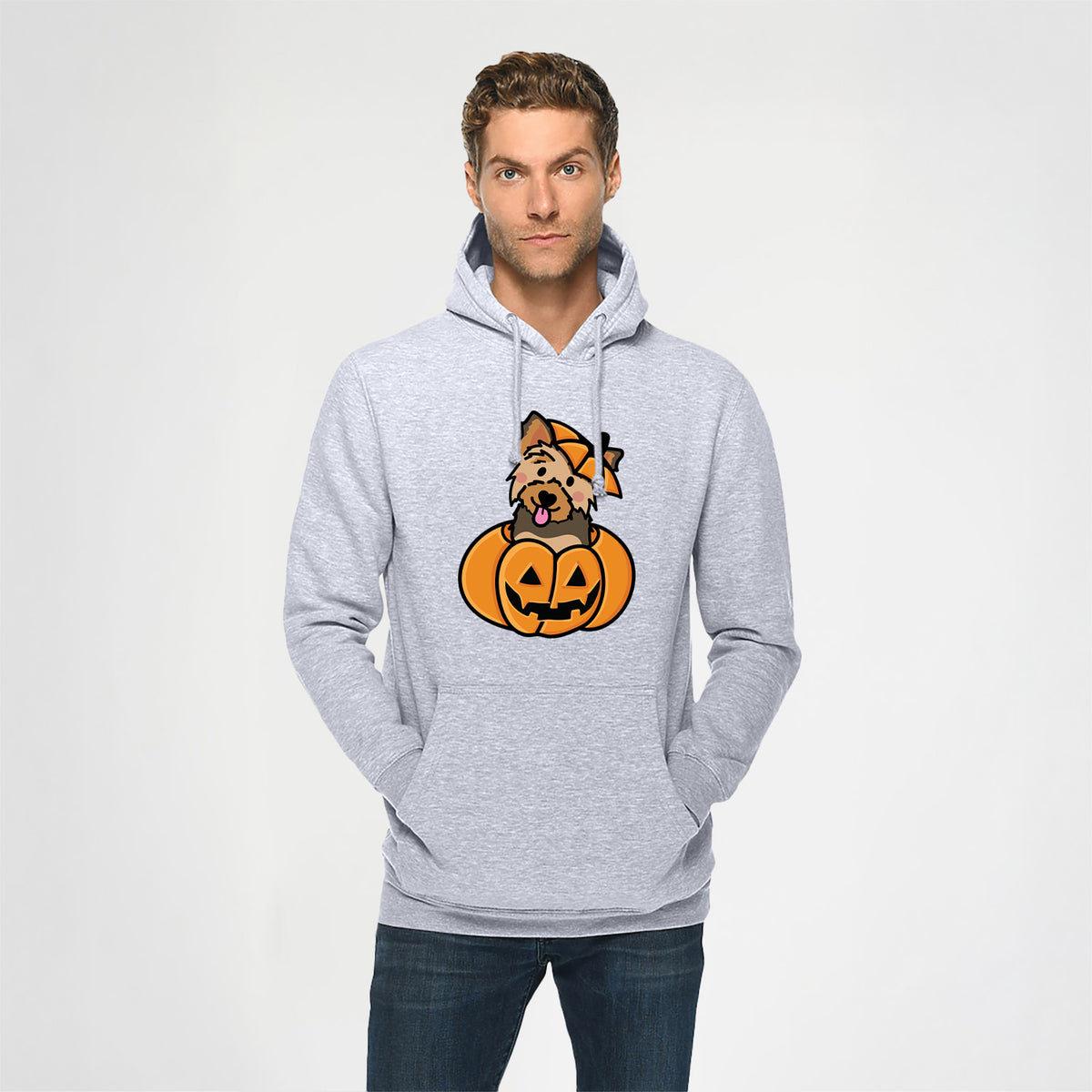 Pumpkin Pup - Yorkie - Heavyweight Fleece Hoodie