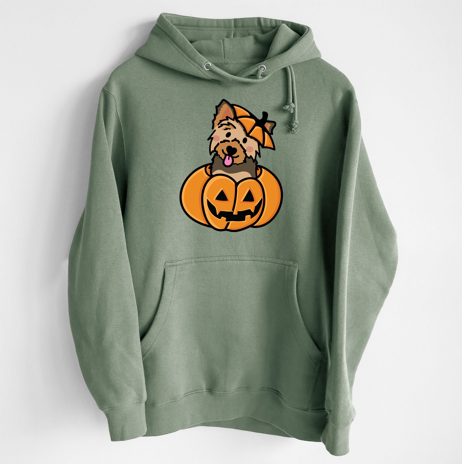 Pumpkin Pup - Yorkie - Heavyweight Fleece Hoodie