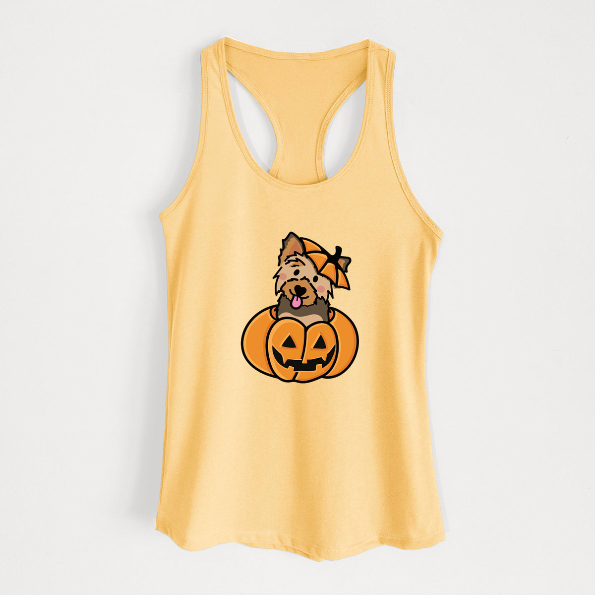 Pumpkin Pup - Yorkie - Women's Racerback Tanktop