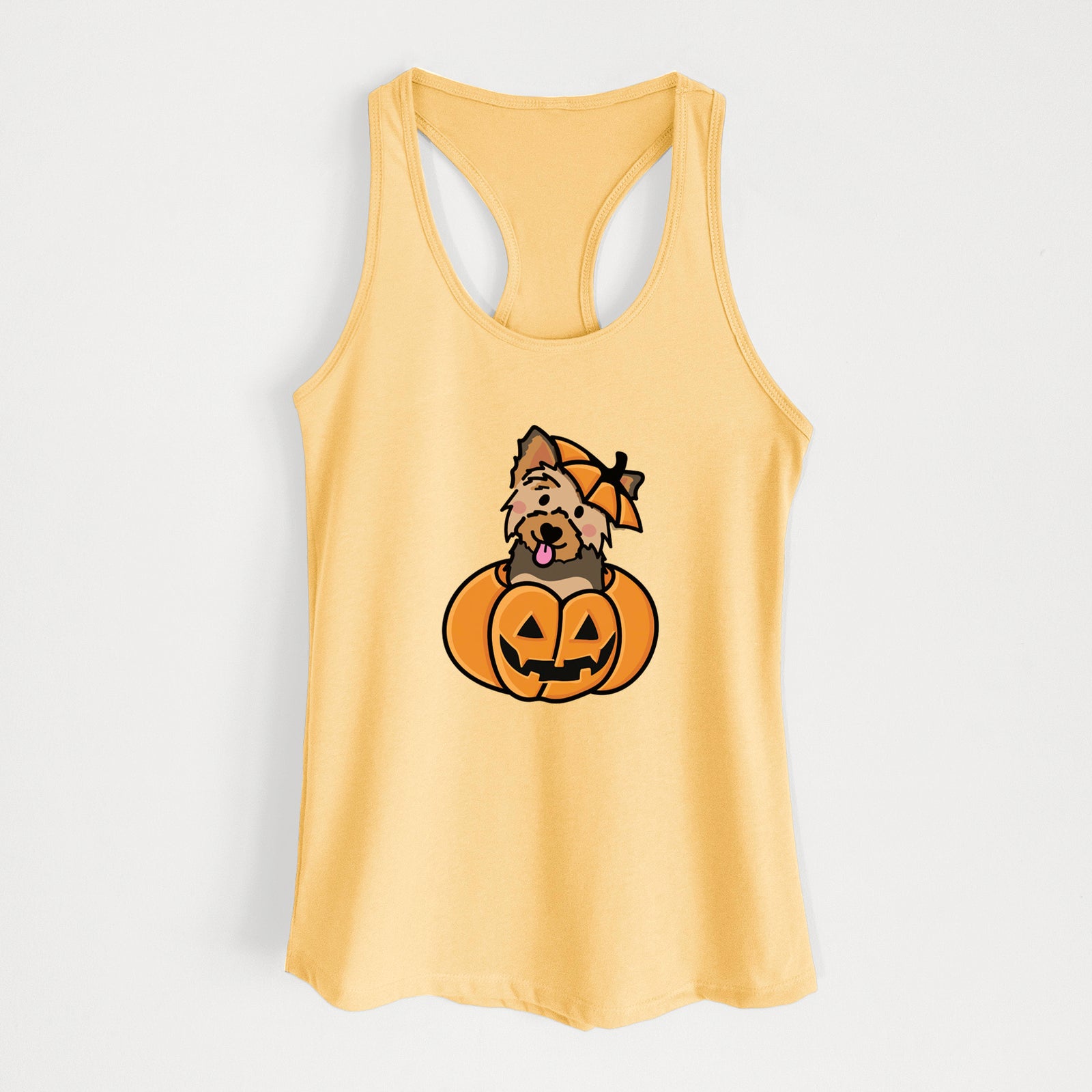 Pumpkin Pup - Yorkie - Women's Racerback Tanktop