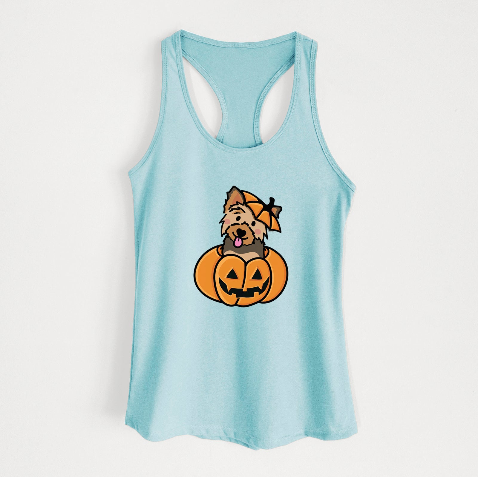 Pumpkin Pup - Yorkie - Women's Racerback Tanktop