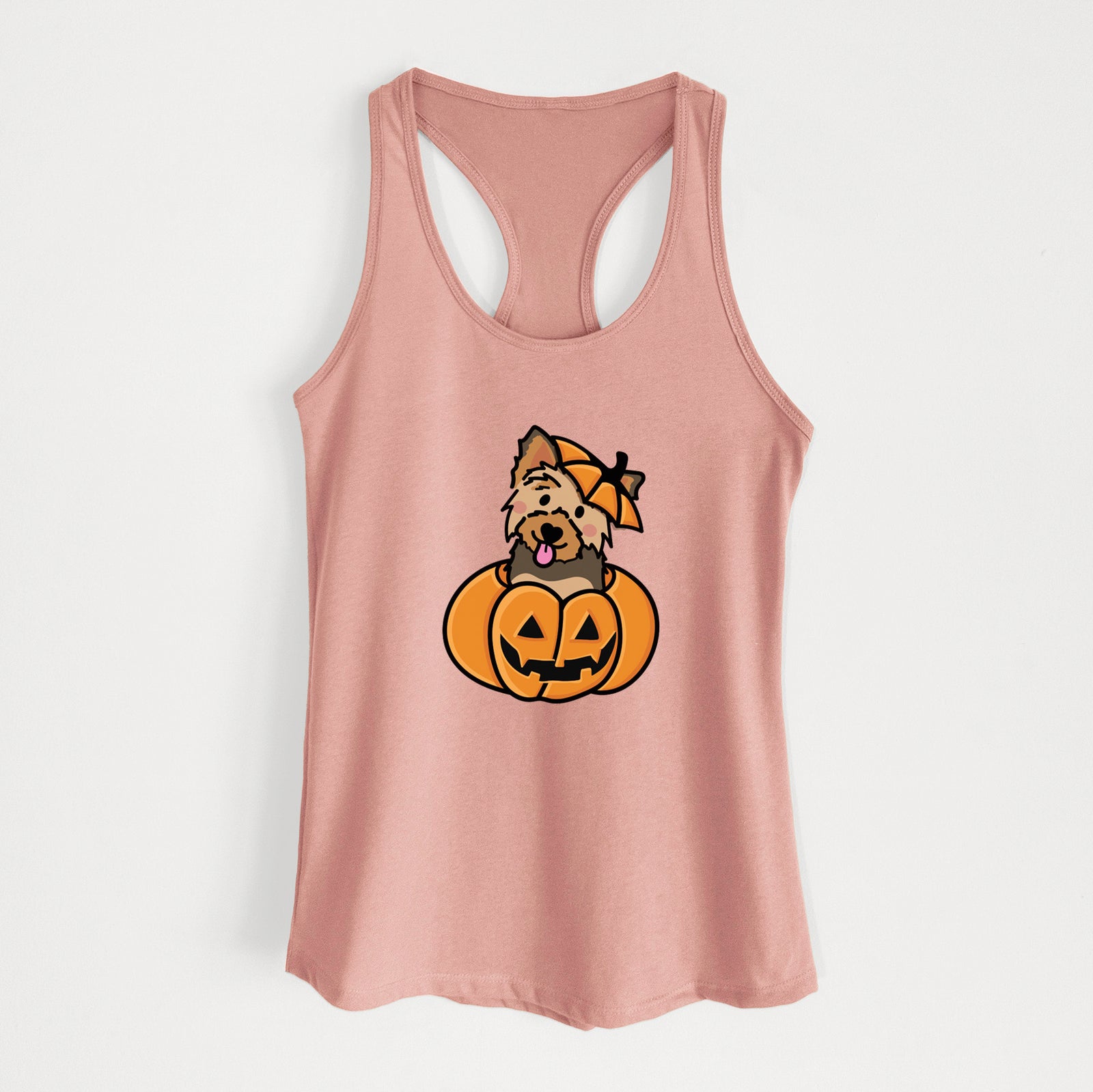 Pumpkin Pup - Yorkie - Women's Racerback Tanktop