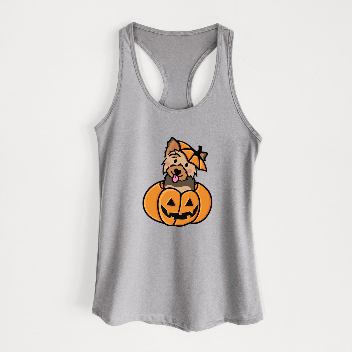 Pumpkin Pup - Yorkie - Women's Racerback Tanktop