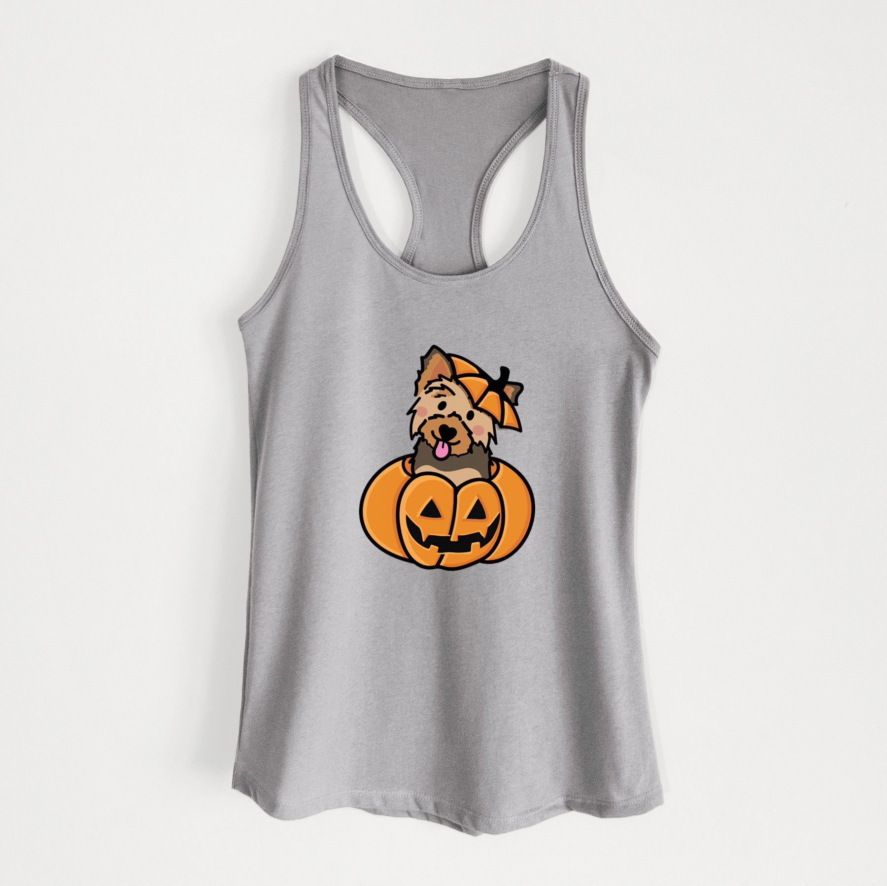 Pumpkin Pup - Yorkie - Women's Racerback Tanktop