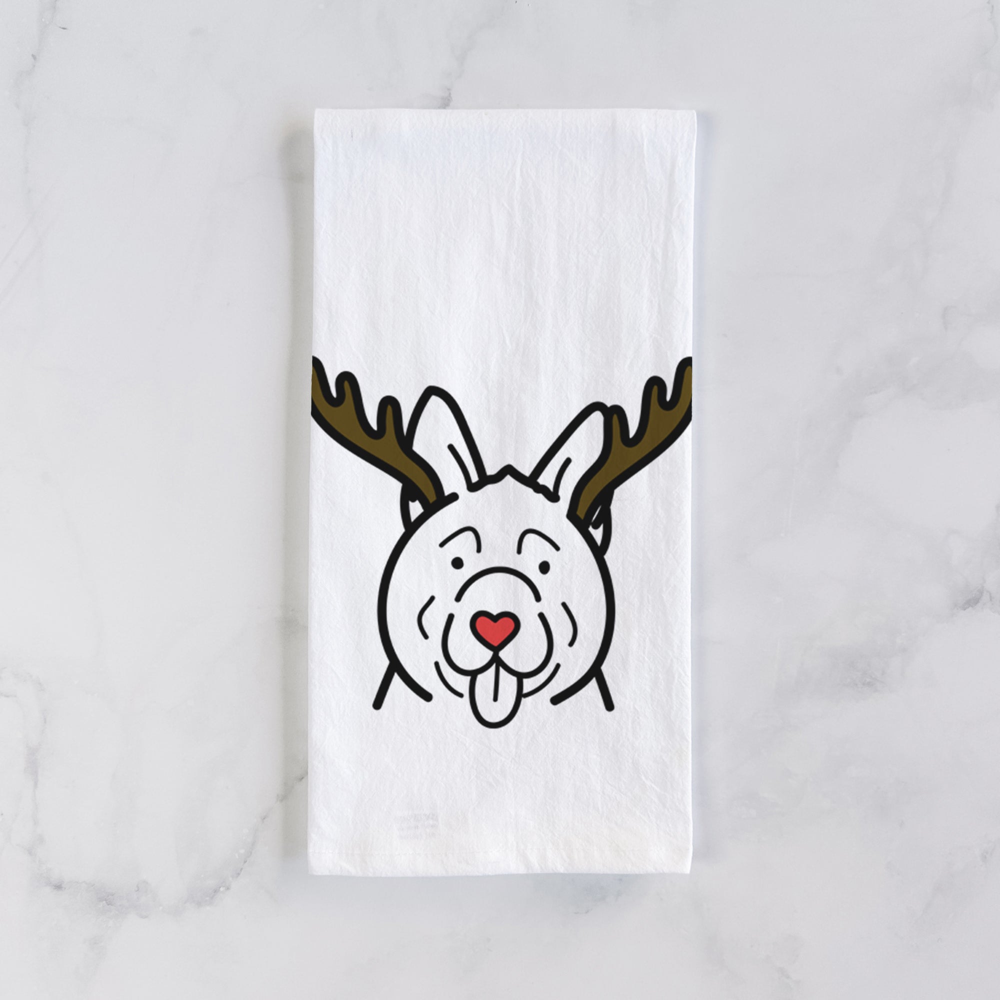 Red Nose Akita - Tea Towel