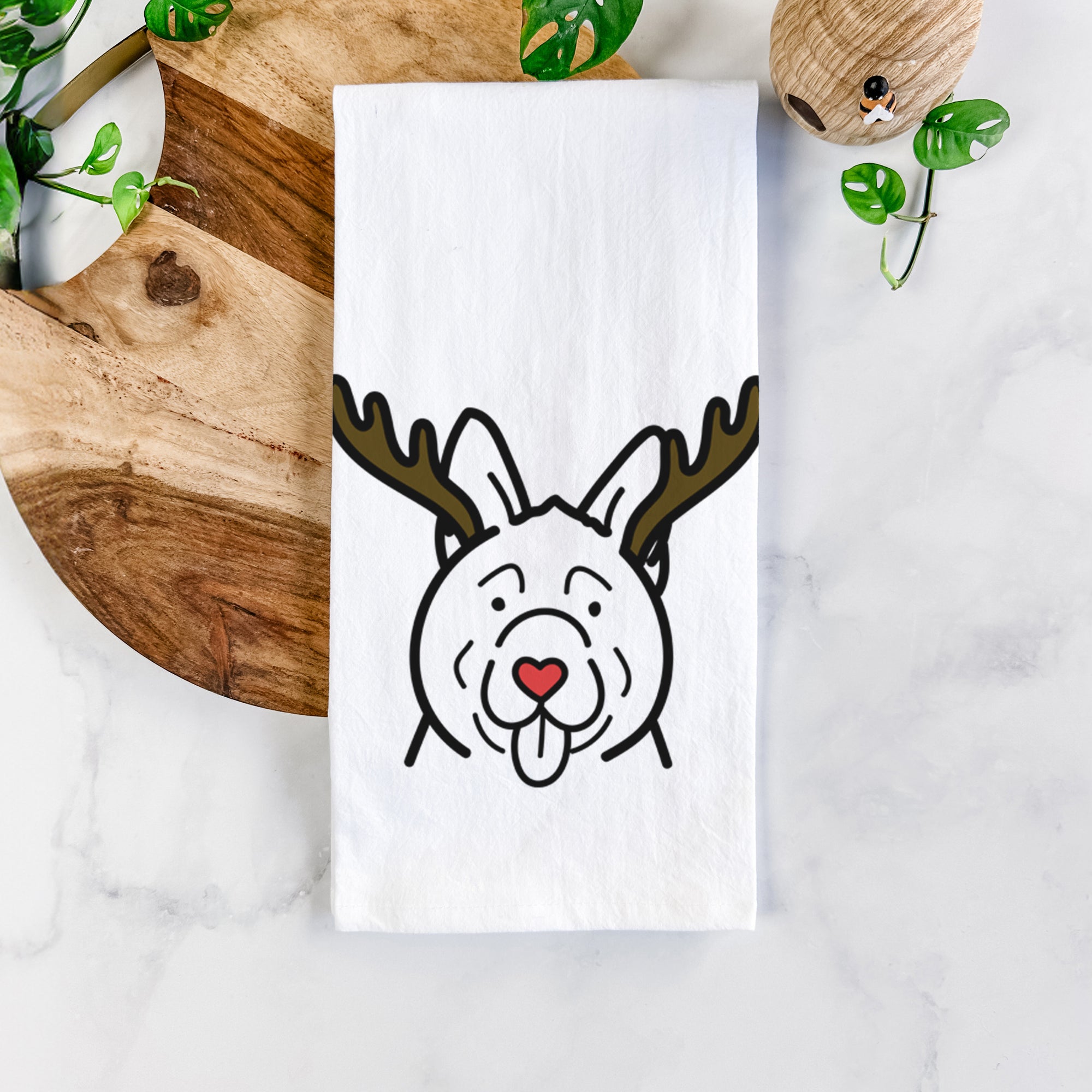 Red Nose Akita - Tea Towel