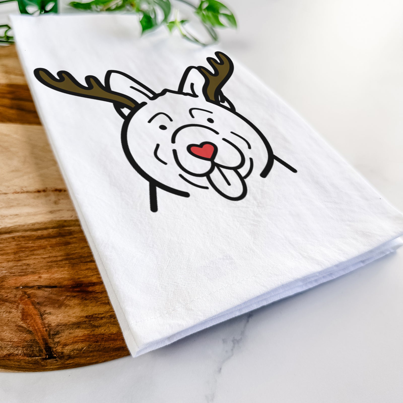 Red Nose Akita - Tea Towel