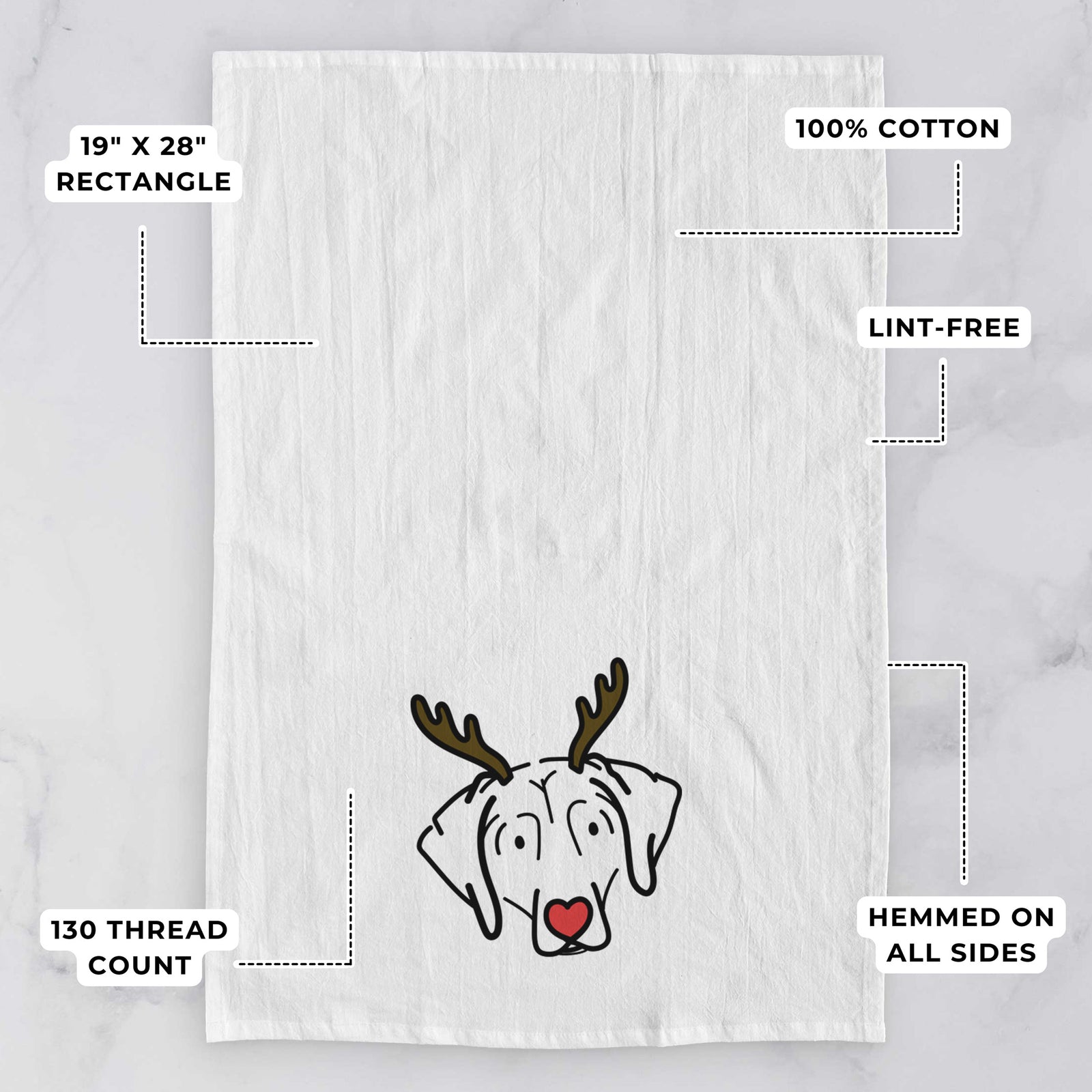 Red Nose Beagle - Aly - Tea Towel