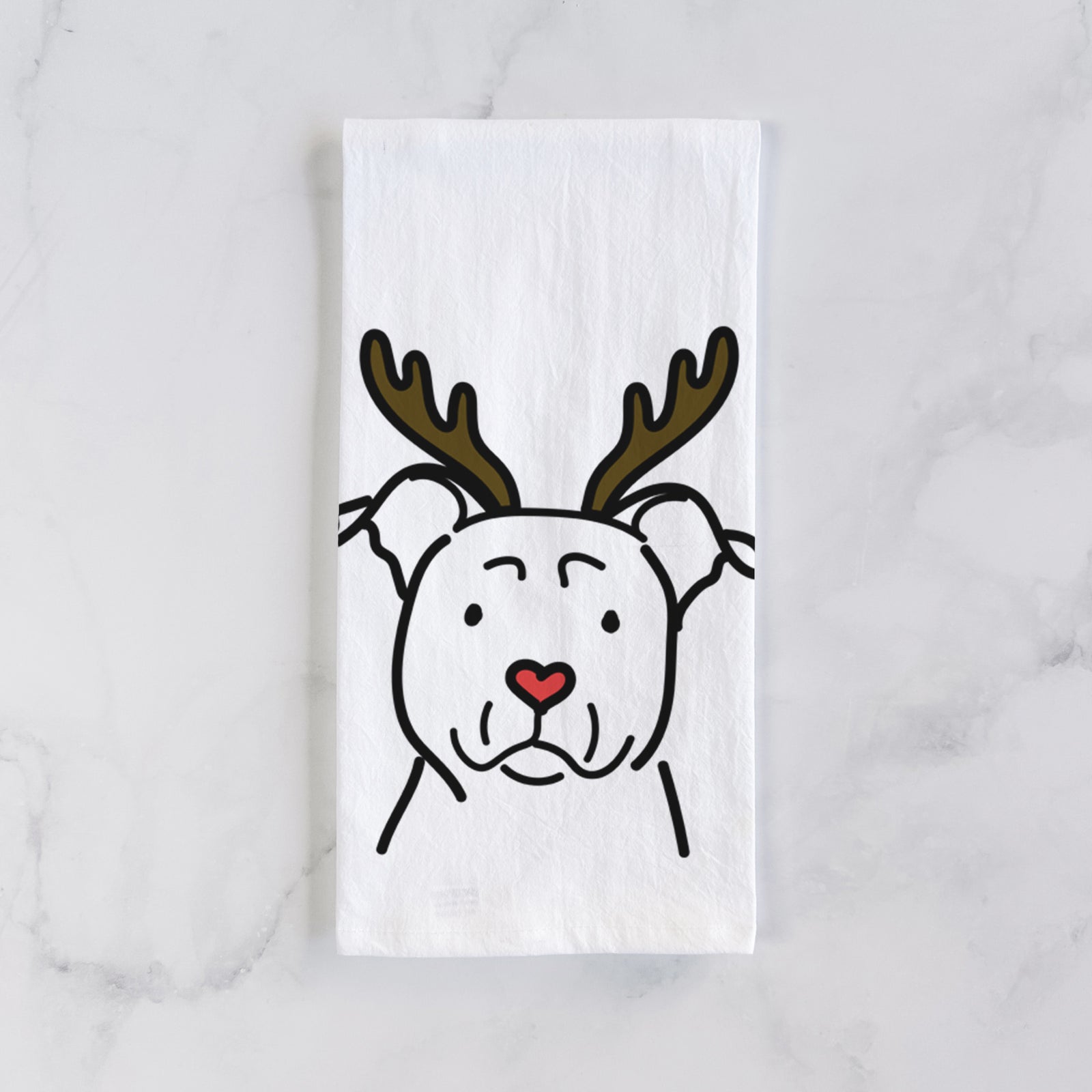 Red Nose American Staffordshire Terrier - Tea Towel