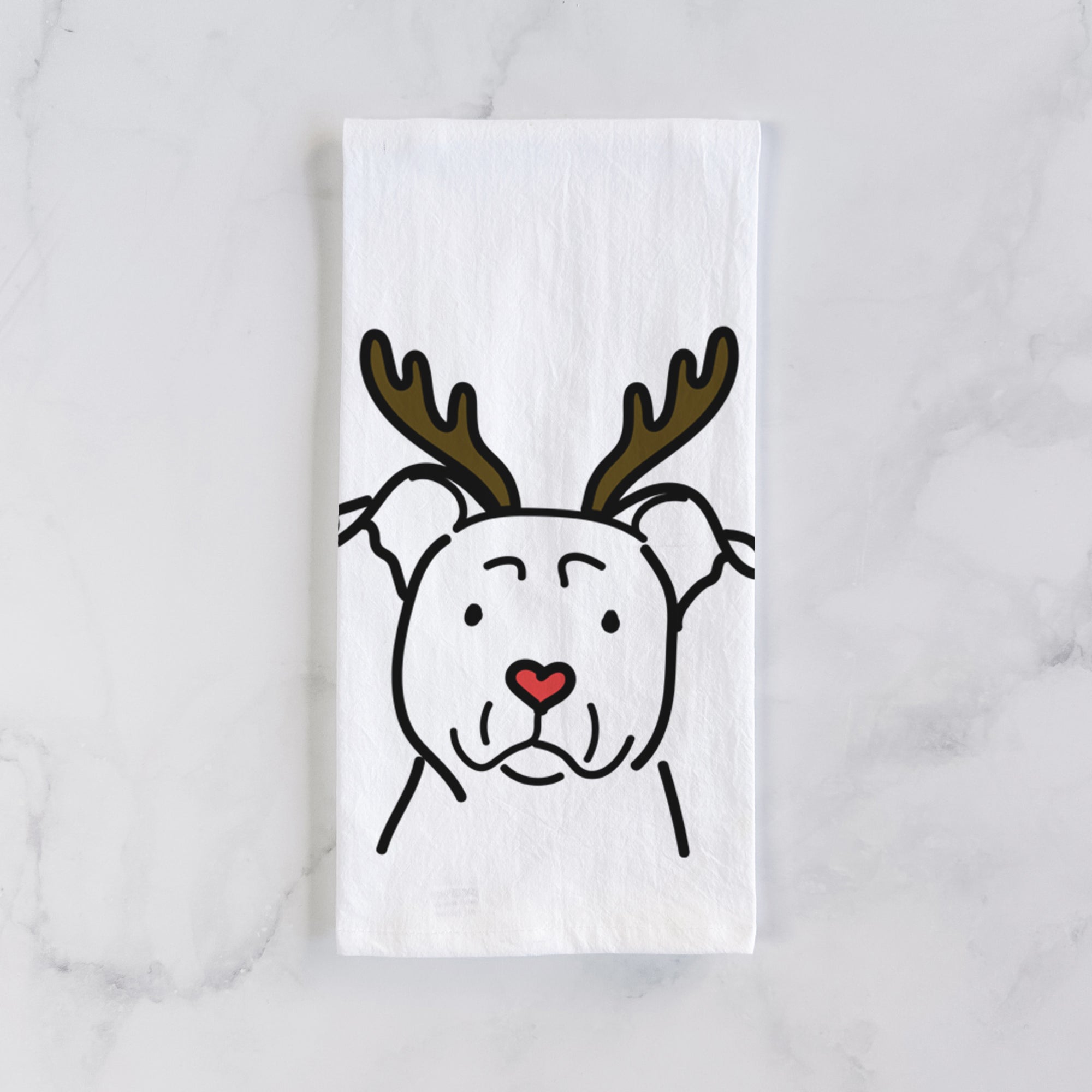 Red Nose American Staffordshire Terrier - Tea Towel