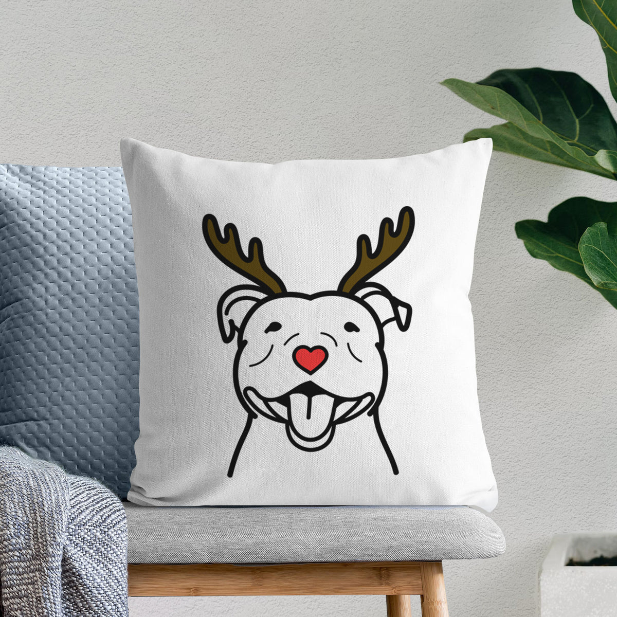 Love Always Happy American Staffordshire Terrier - Throw Pillow Cover