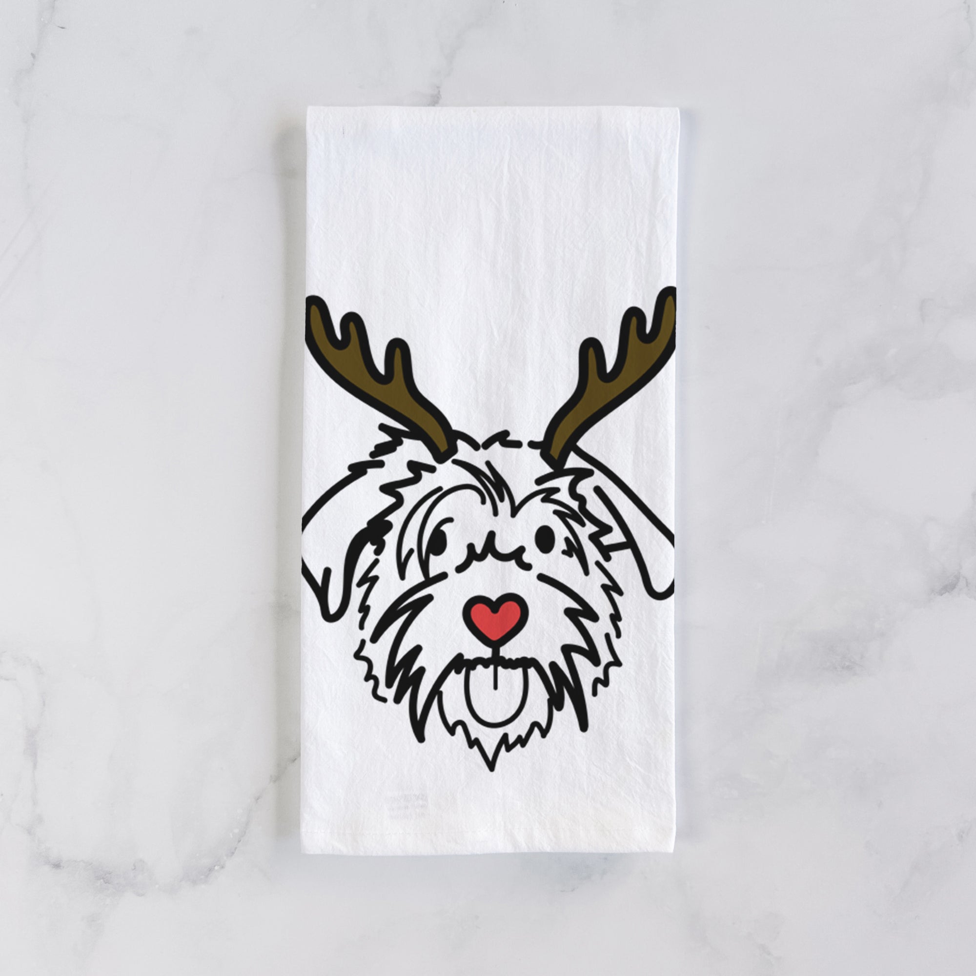 Red Nose Scottish Terrier Border Collie Mix - Amal - Tea Towel