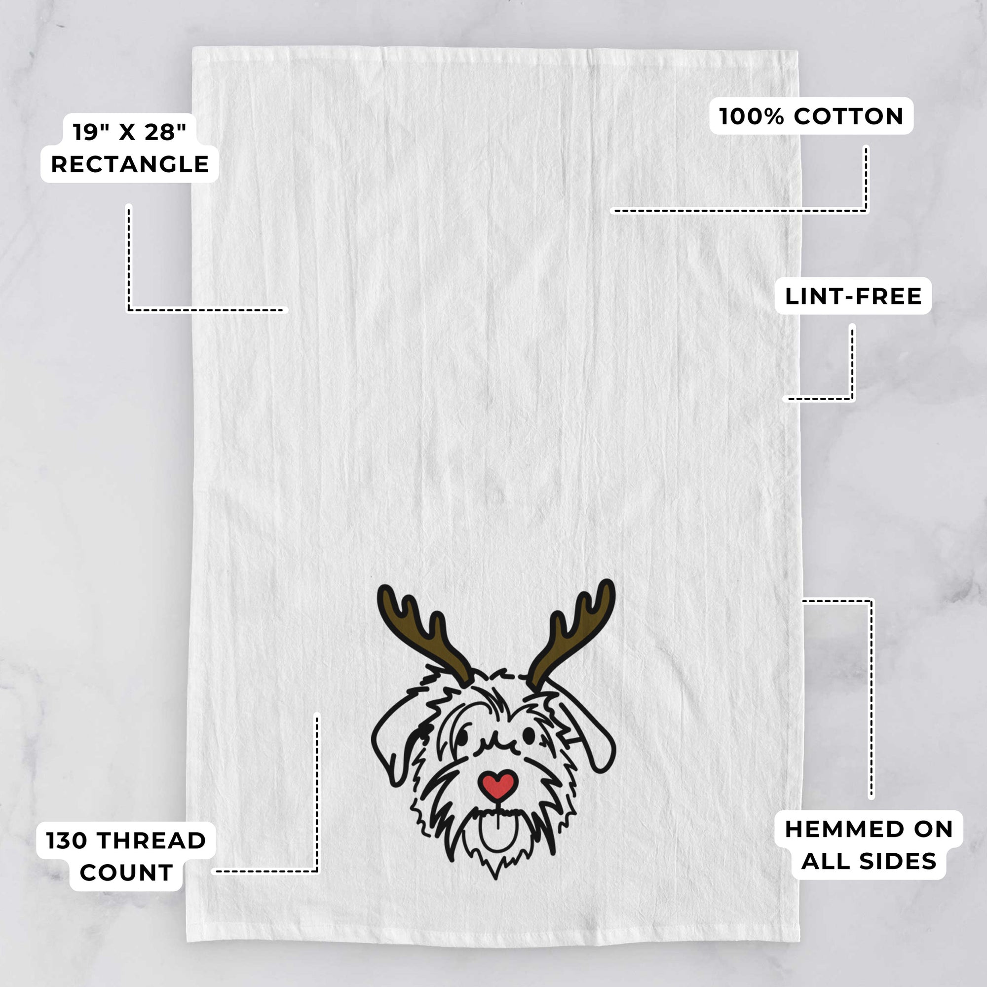 Red Nose Scottish Terrier Border Collie Mix - Amal - Tea Towel