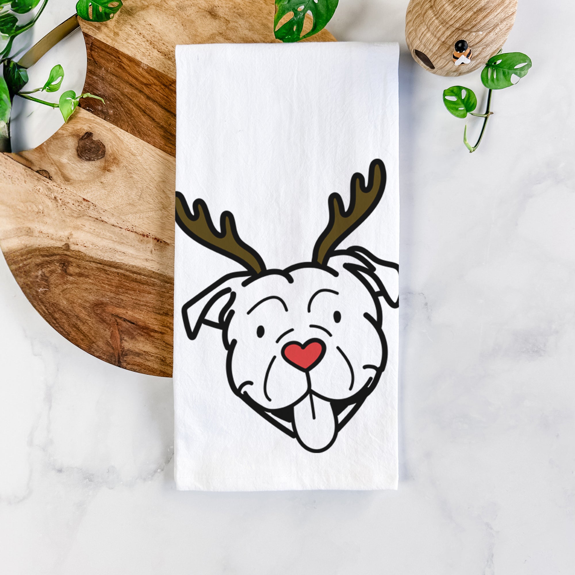 Red Nose American Bulldog - Tea Towel