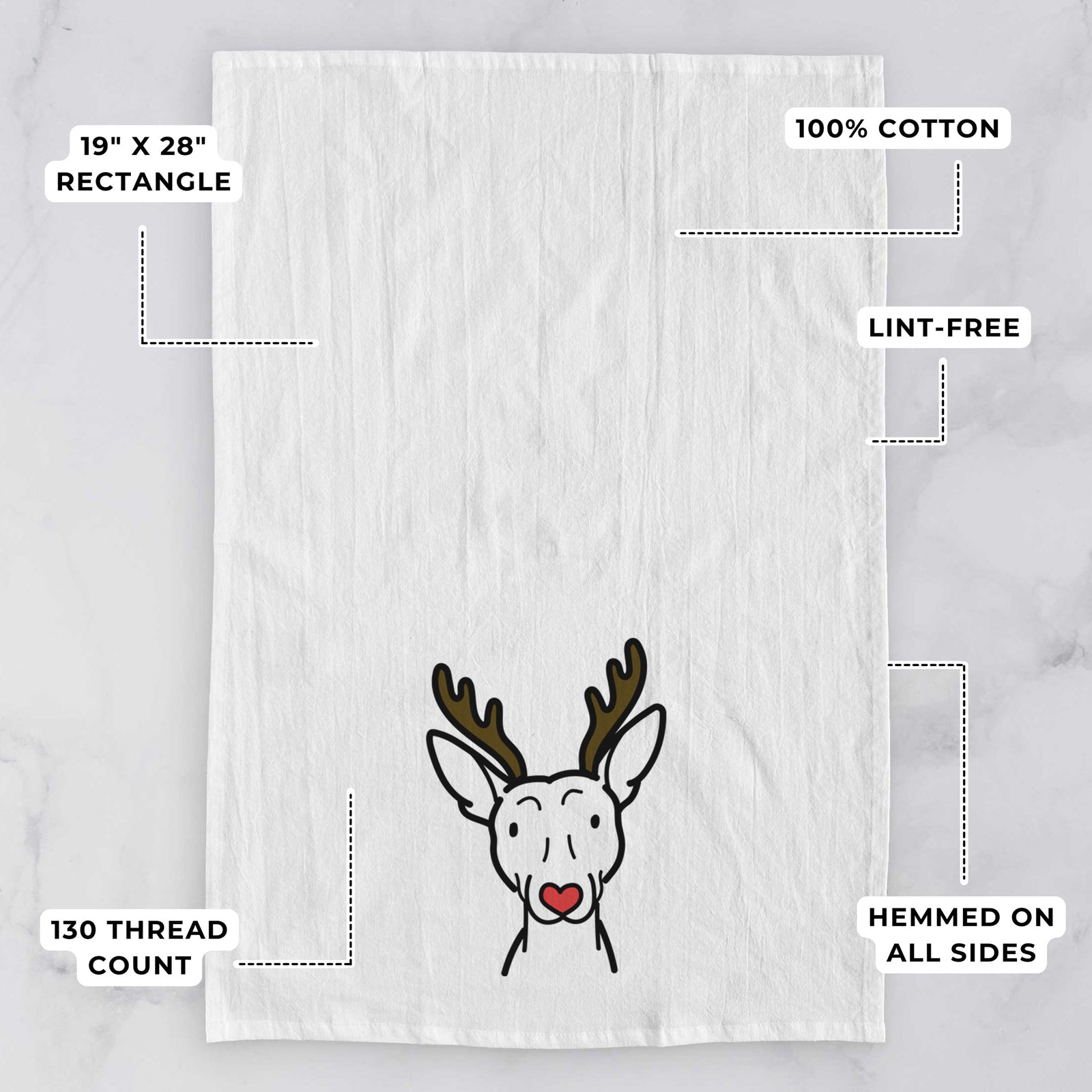 Red Nose American Hairless Terrier - Tea Towel