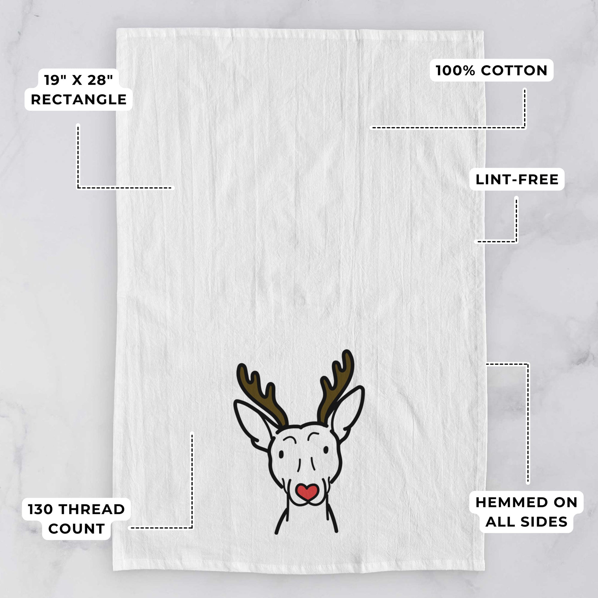 Red Nose American Hairless Terrier - Tea Towel