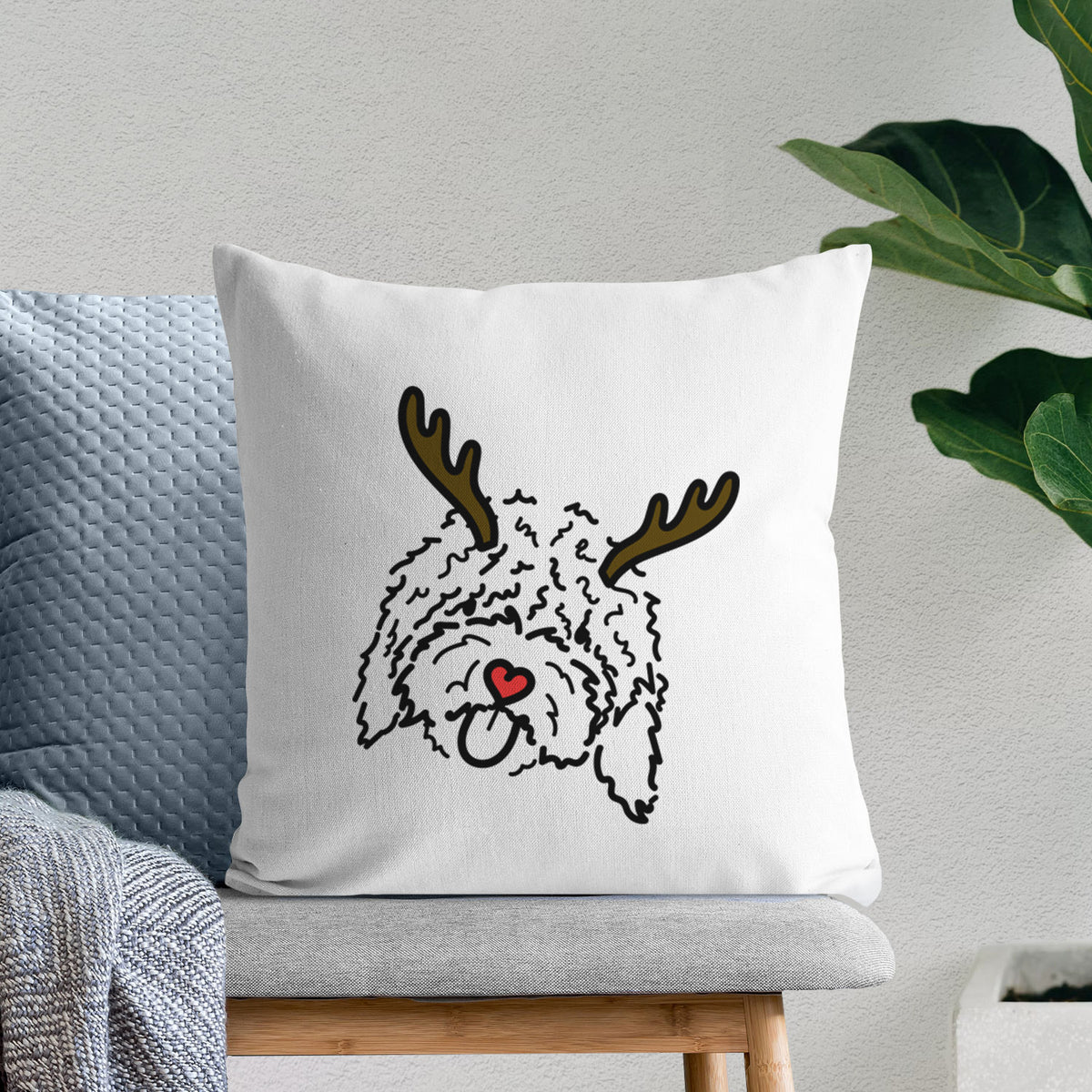 Love Always Spanish Water Dog - Antonio -  Throw Pillow Cover