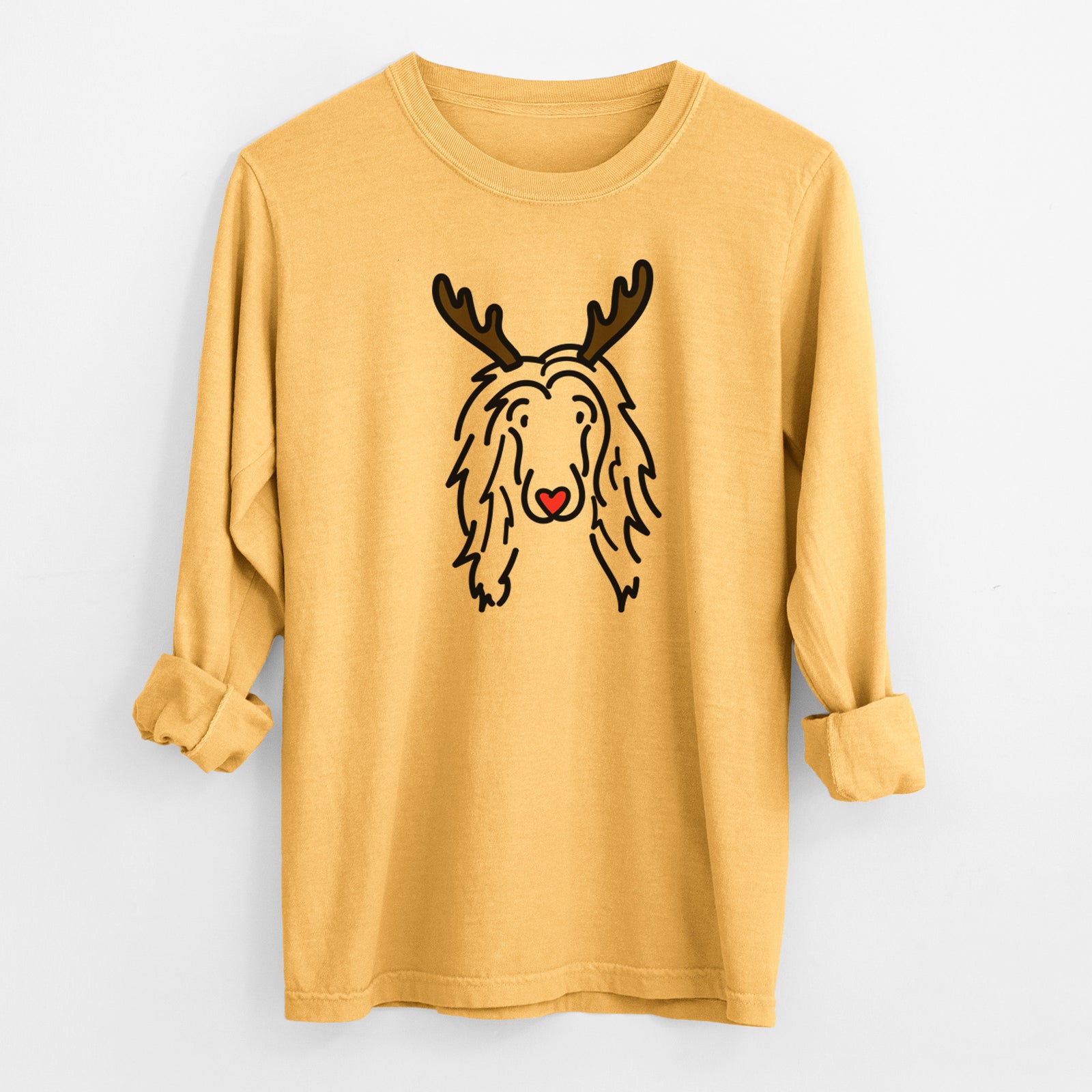 Red Nose Afghan Hound - Asher - Heavyweight 100% Cotton Long Sleeve