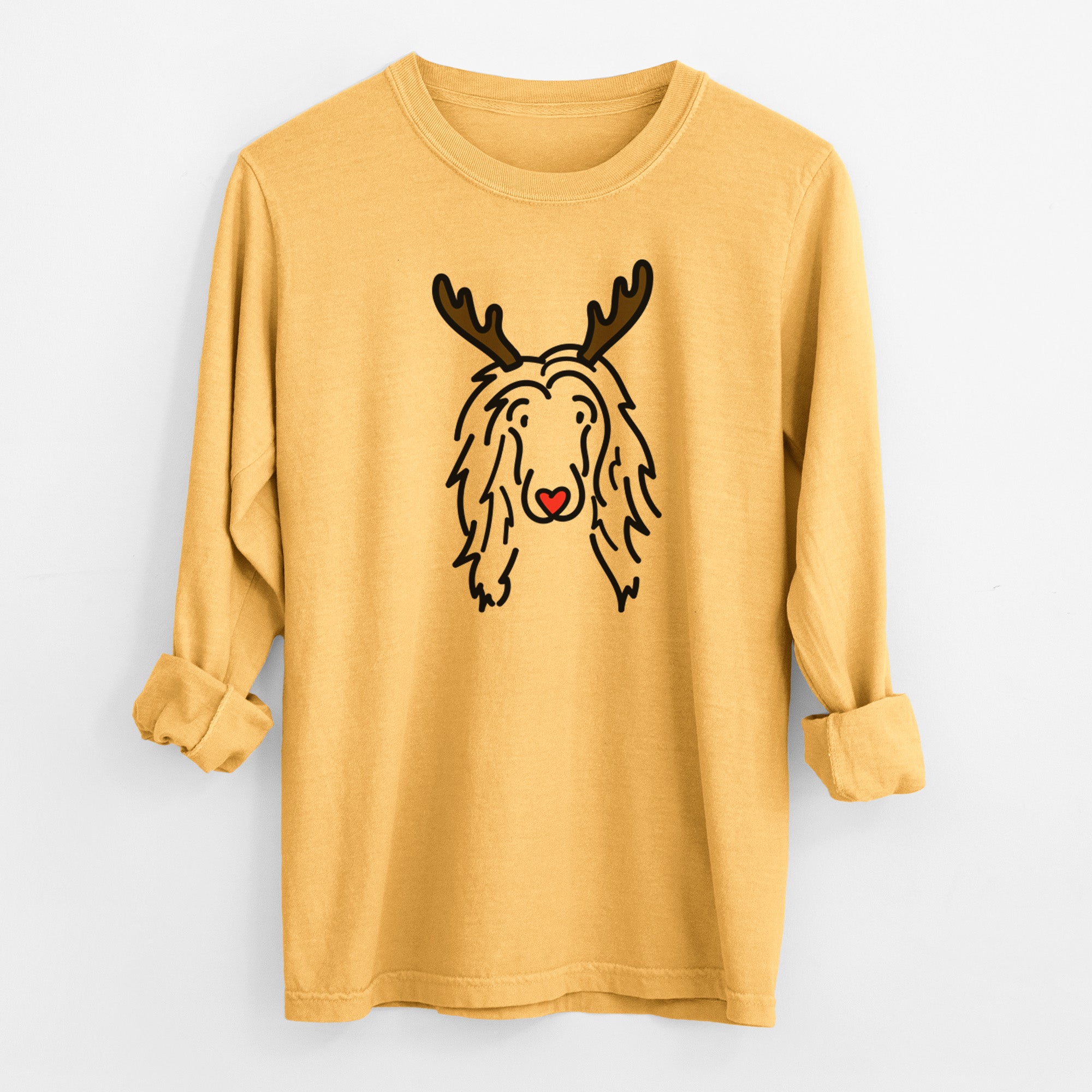 Red Nose Afghan Hound - Asher - Heavyweight 100% Cotton Long Sleeve
