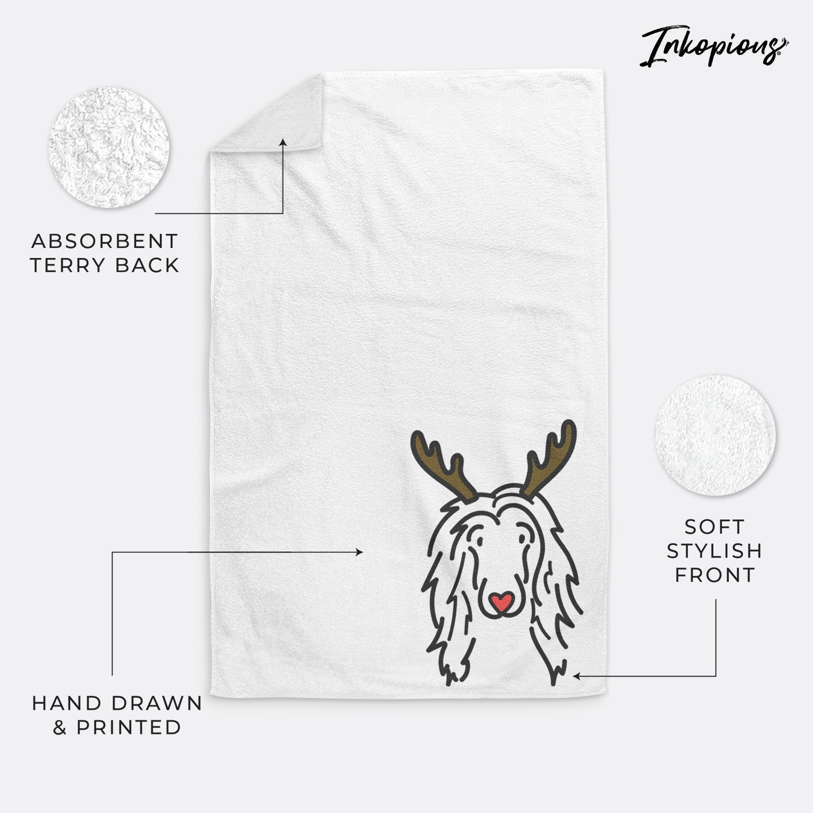 Red Nose Afghan Hound - Asher - Hand Towel