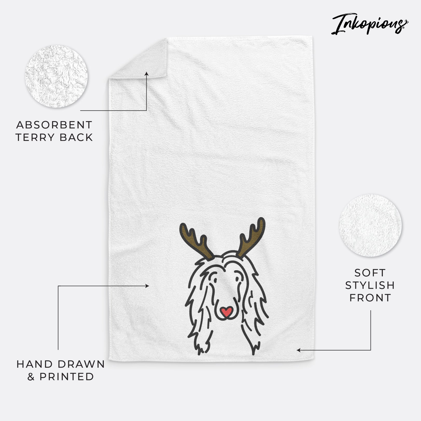 Red Nose Afghan Hound - Asher - Hand Towel