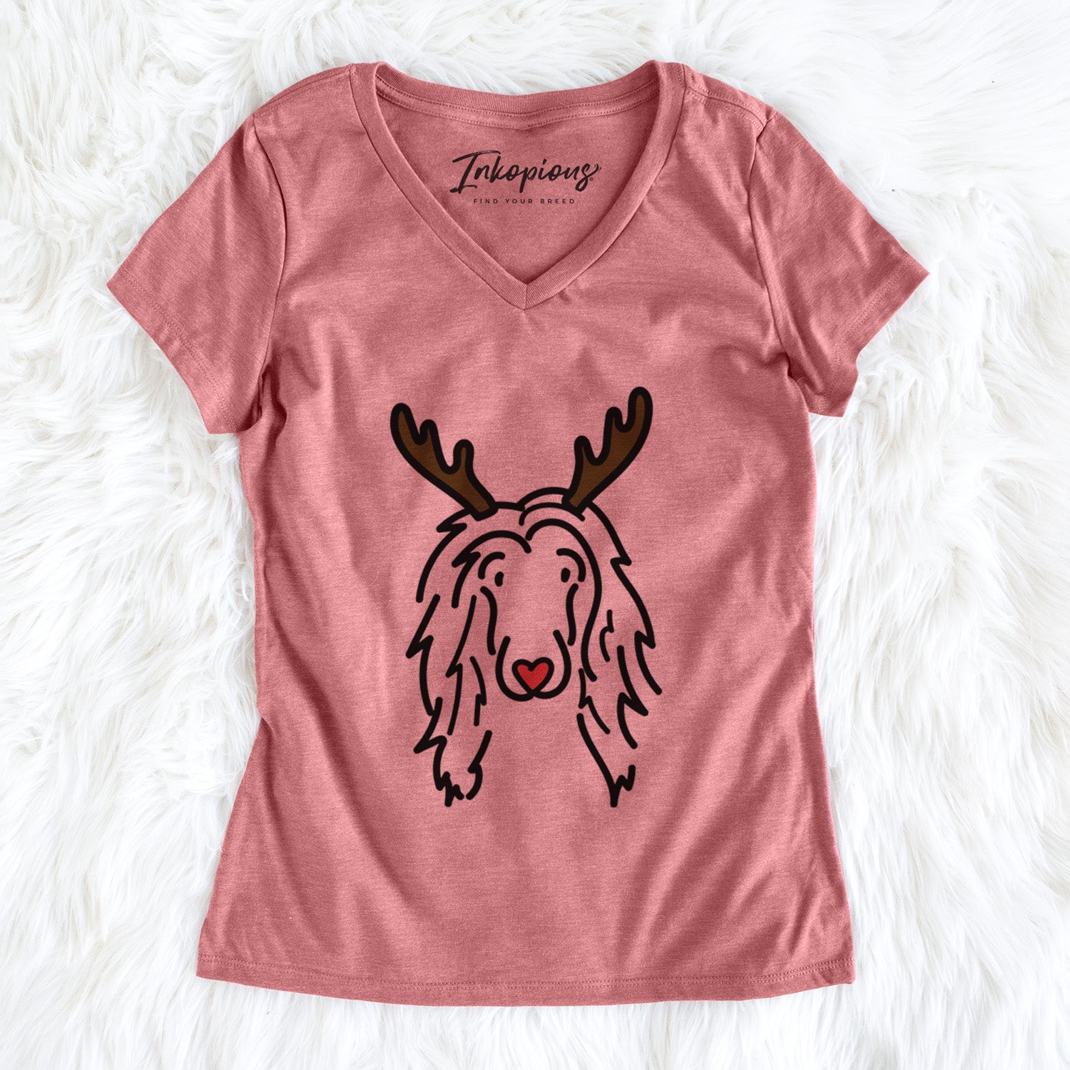Red Nose Afghan Hound - Asher - Women's Perfect V-neck Shirt