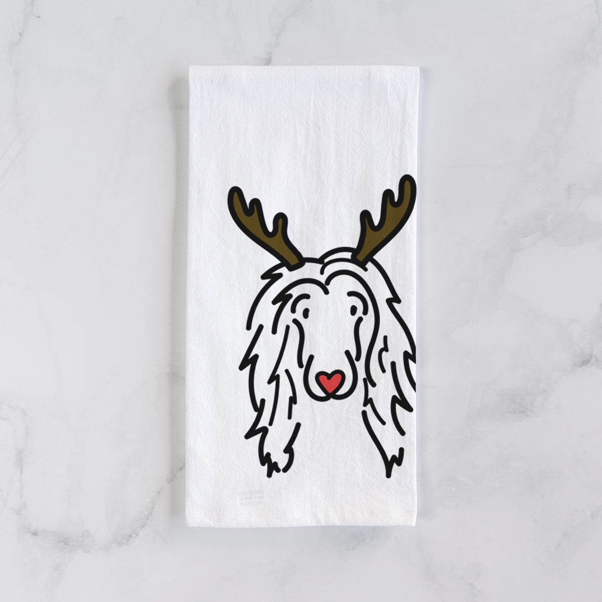 Red Nose Afghan Hound - Asher - Tea Towel
