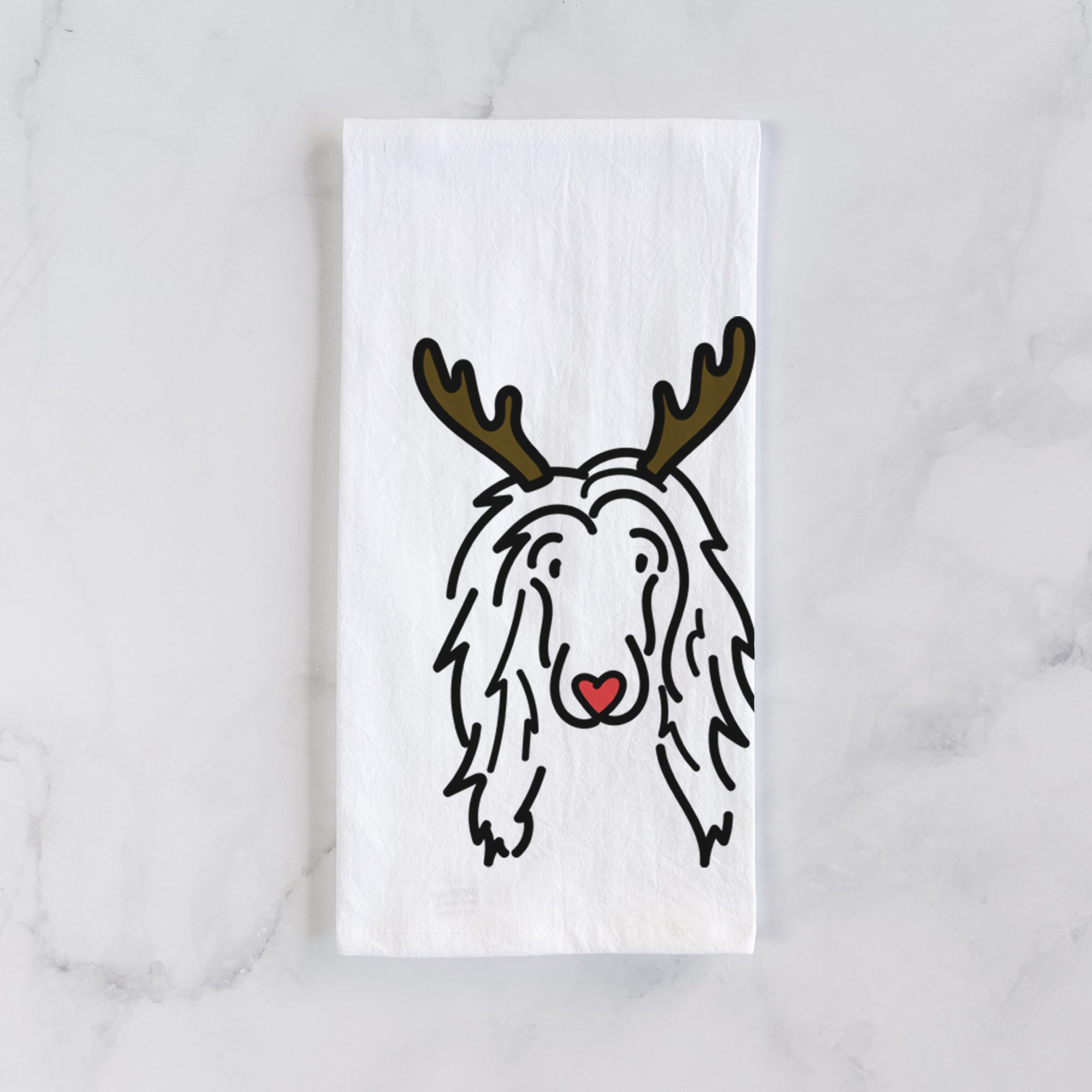Red Nose Afghan Hound - Asher - Tea Towel
