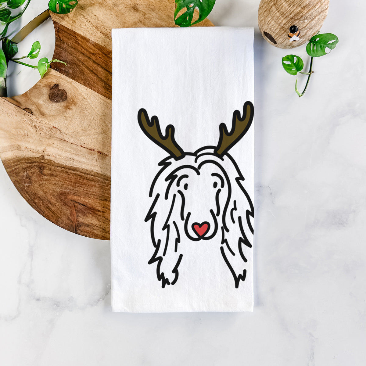 Red Nose Afghan Hound - Asher - Tea Towel