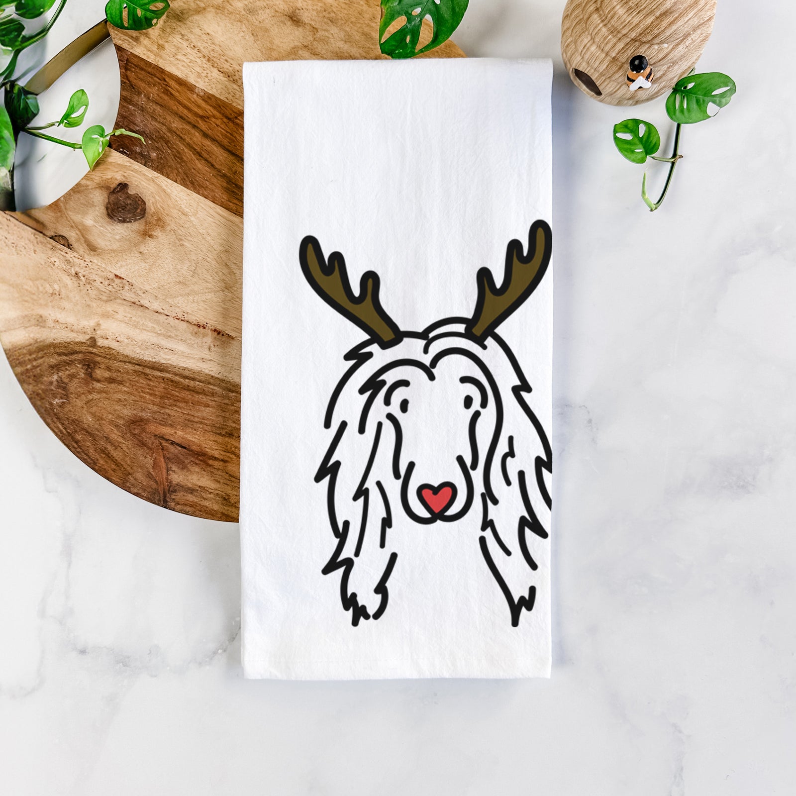 Red Nose Afghan Hound - Asher - Tea Towel