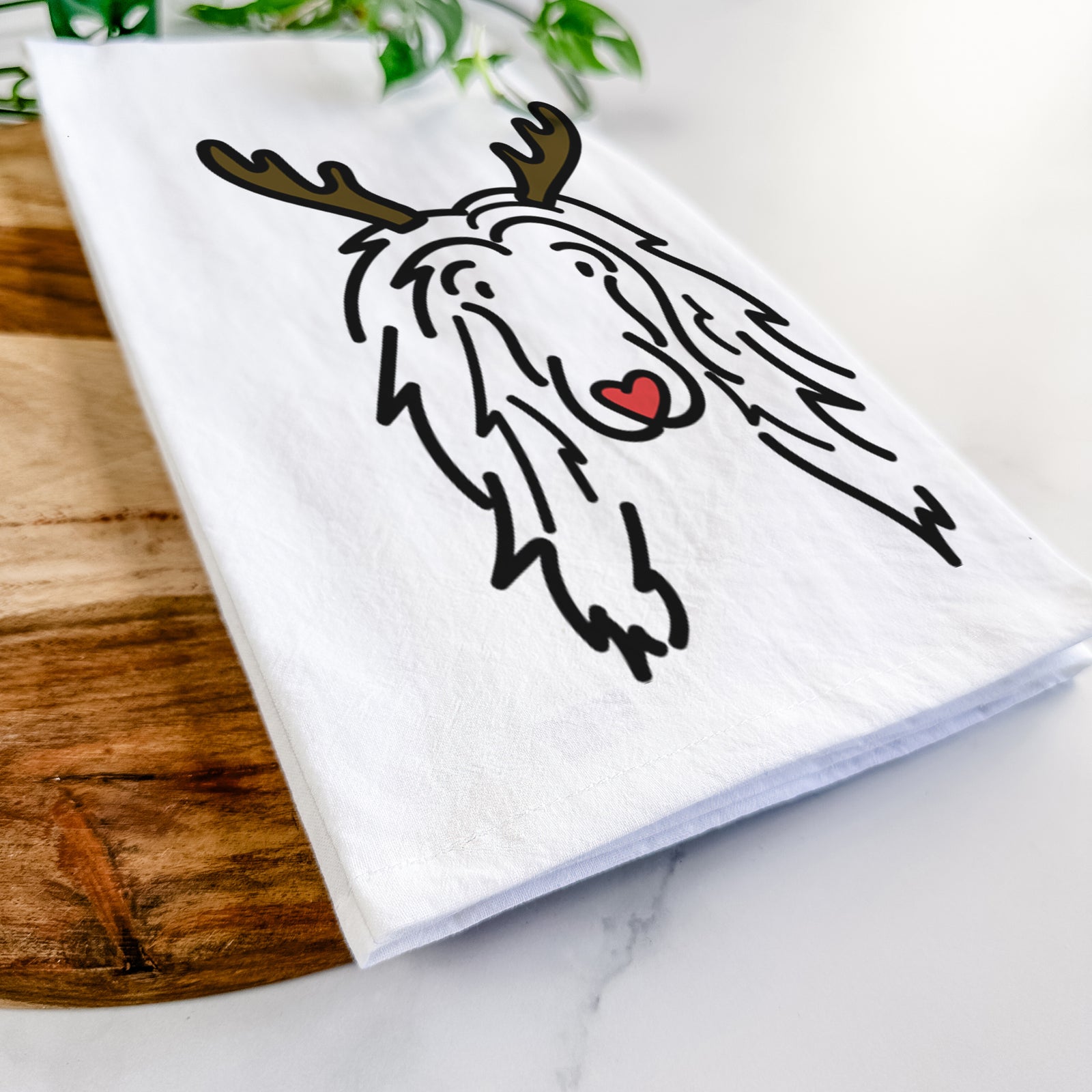 Red Nose Afghan Hound - Asher - Tea Towel