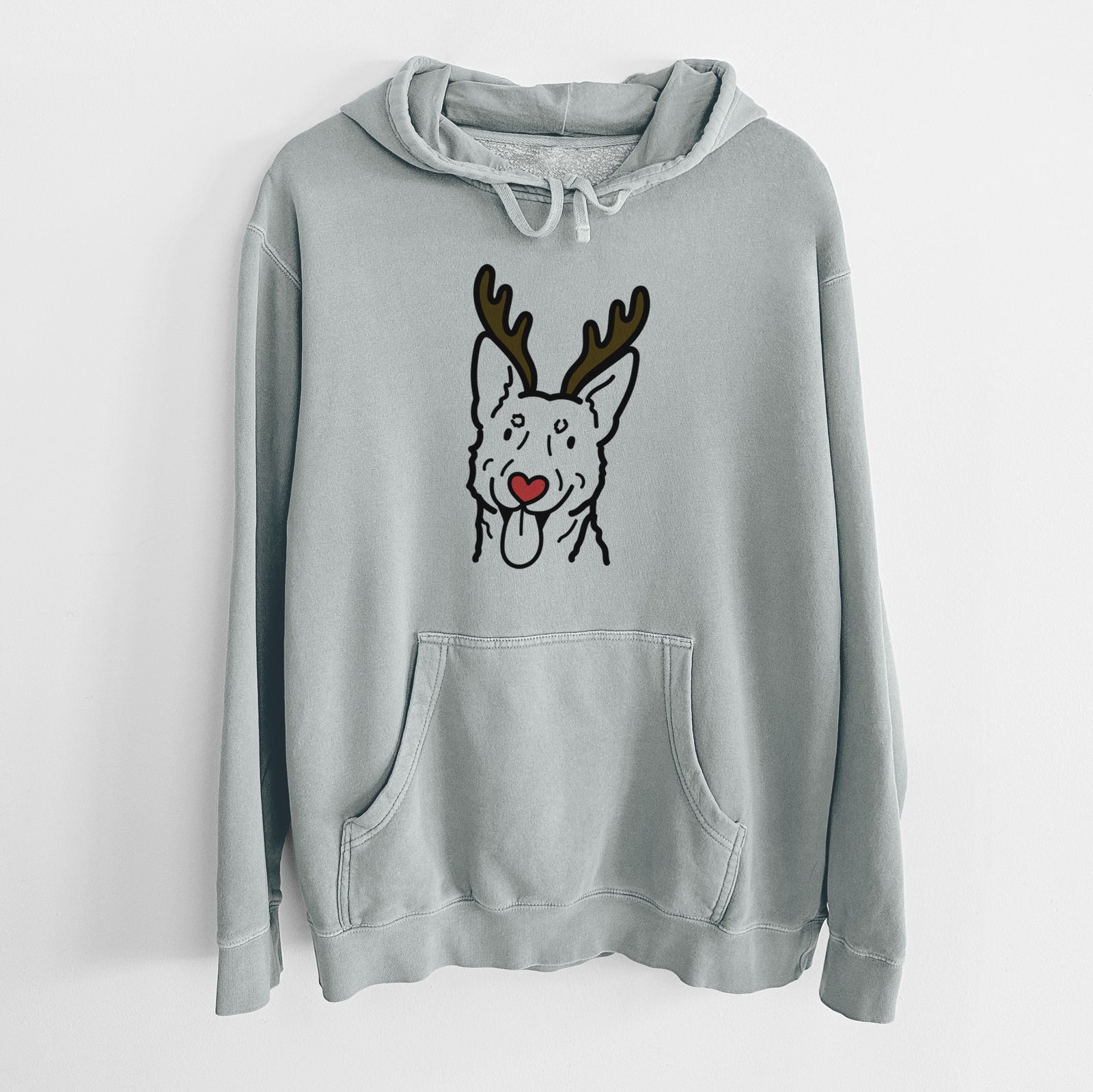 Red Nose Australian Cattle Dog - Unisex Pigment Dyed Hoodie
