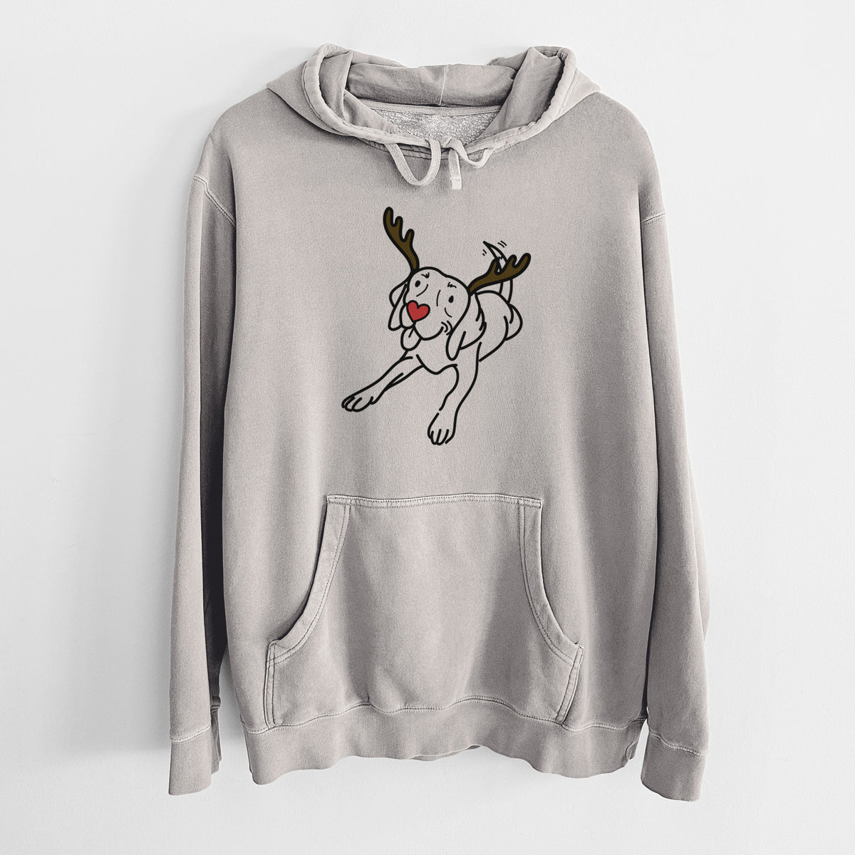 Red Nose Beagle - Bagel - Unisex Pigment Dyed Hoodie