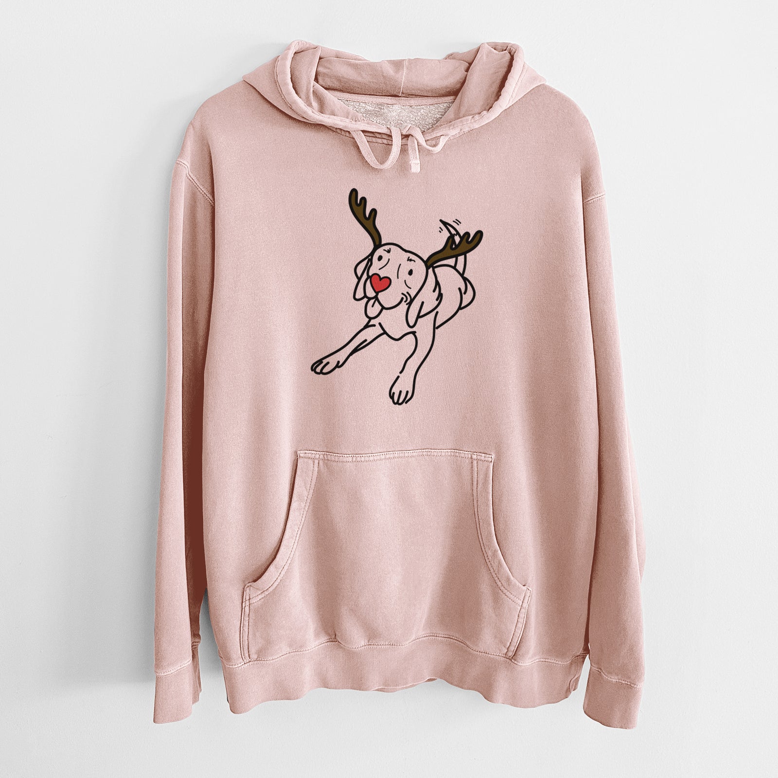 Red Nose Beagle - Bagel - Unisex Pigment Dyed Hoodie