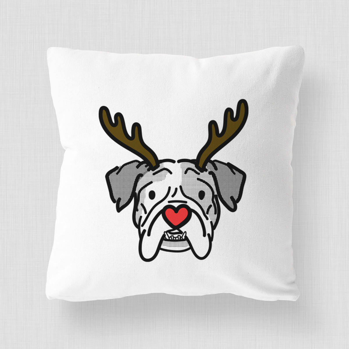 Love Always English Bulldog - Bailey -  Throw Pillow Cover