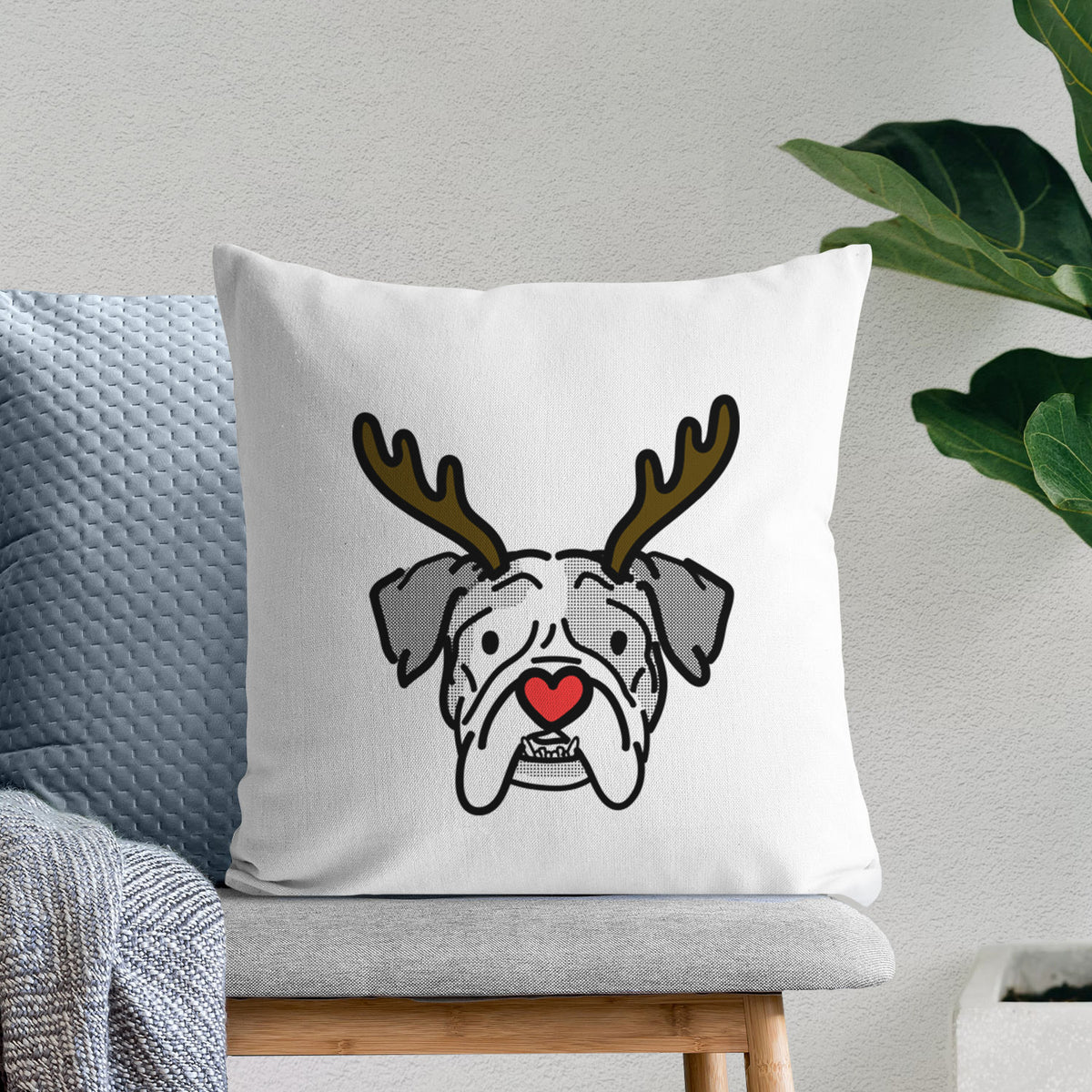 Love Always English Bulldog - Bailey -  Throw Pillow Cover