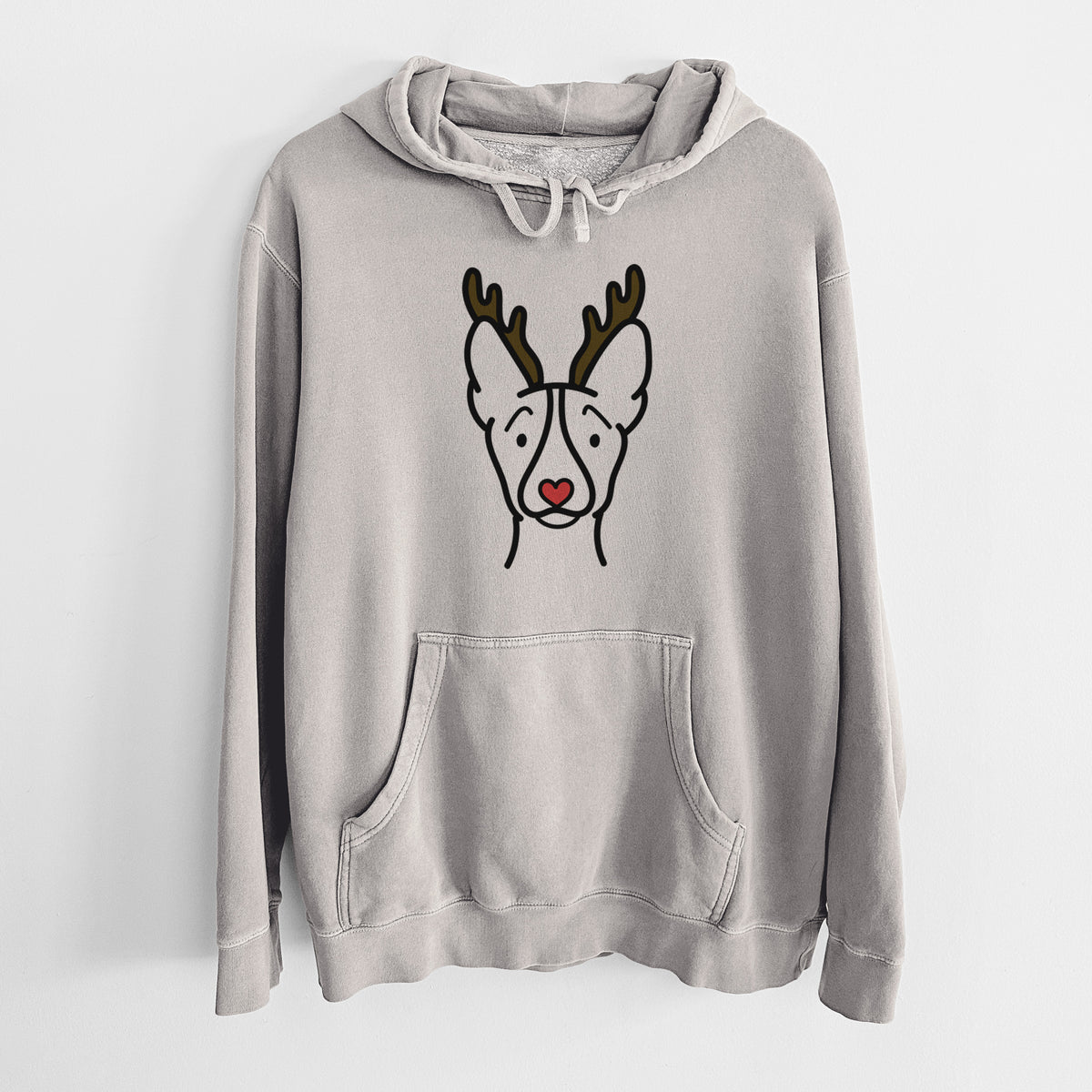 Red Nose Basenji - Unisex Pigment Dyed Hoodie