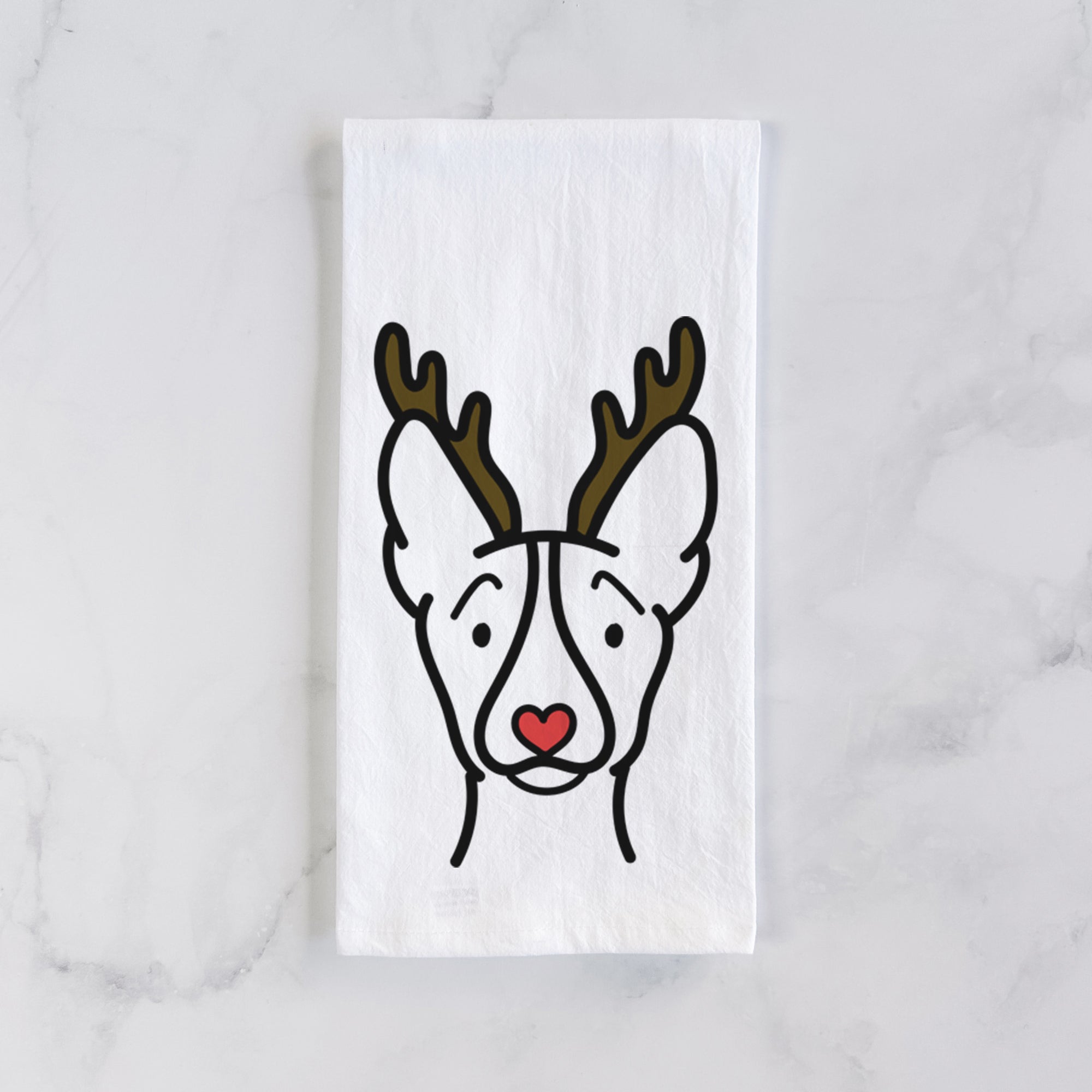 Red Nose Basenji - Tea Towel