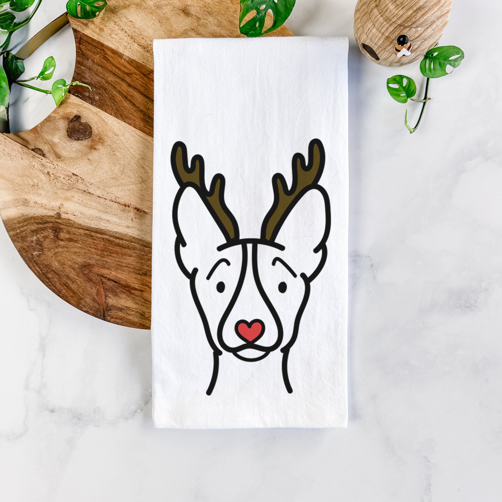 Red Nose Basenji - Tea Towel